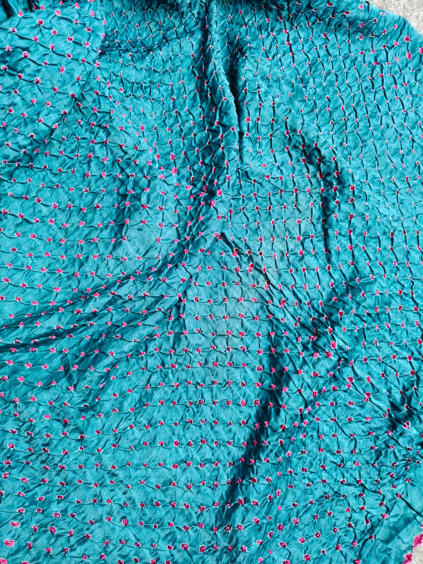 BLUE GAJJI SILK PURE HANDLOOM BANDHEJ SAREE