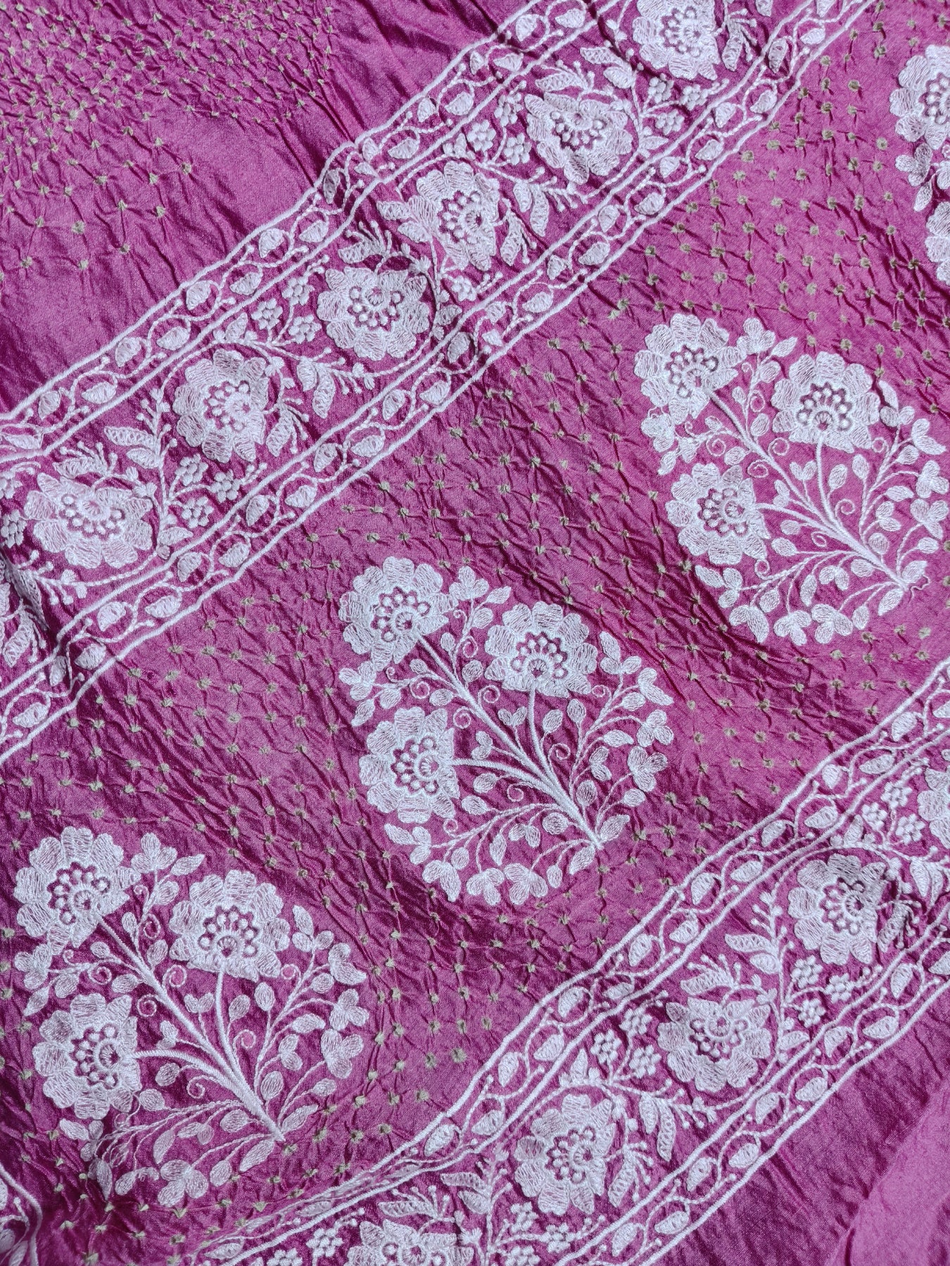 PINK SHADED TUSSAR PURE HANDLOOM BANDHEJ SAREE