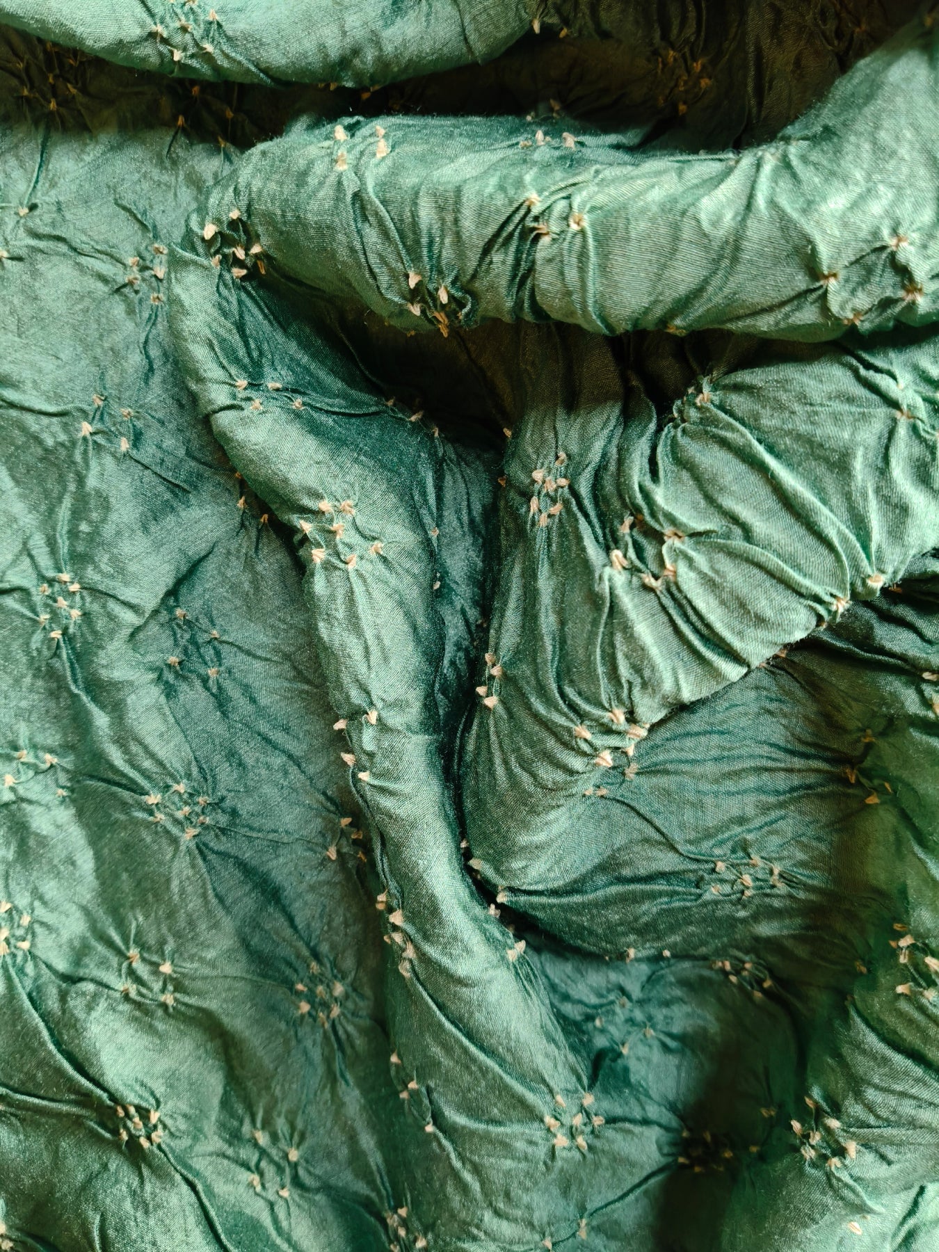 SEA BLUE TUSSAR PURE HANDLOOM BANDHEJ SAREE