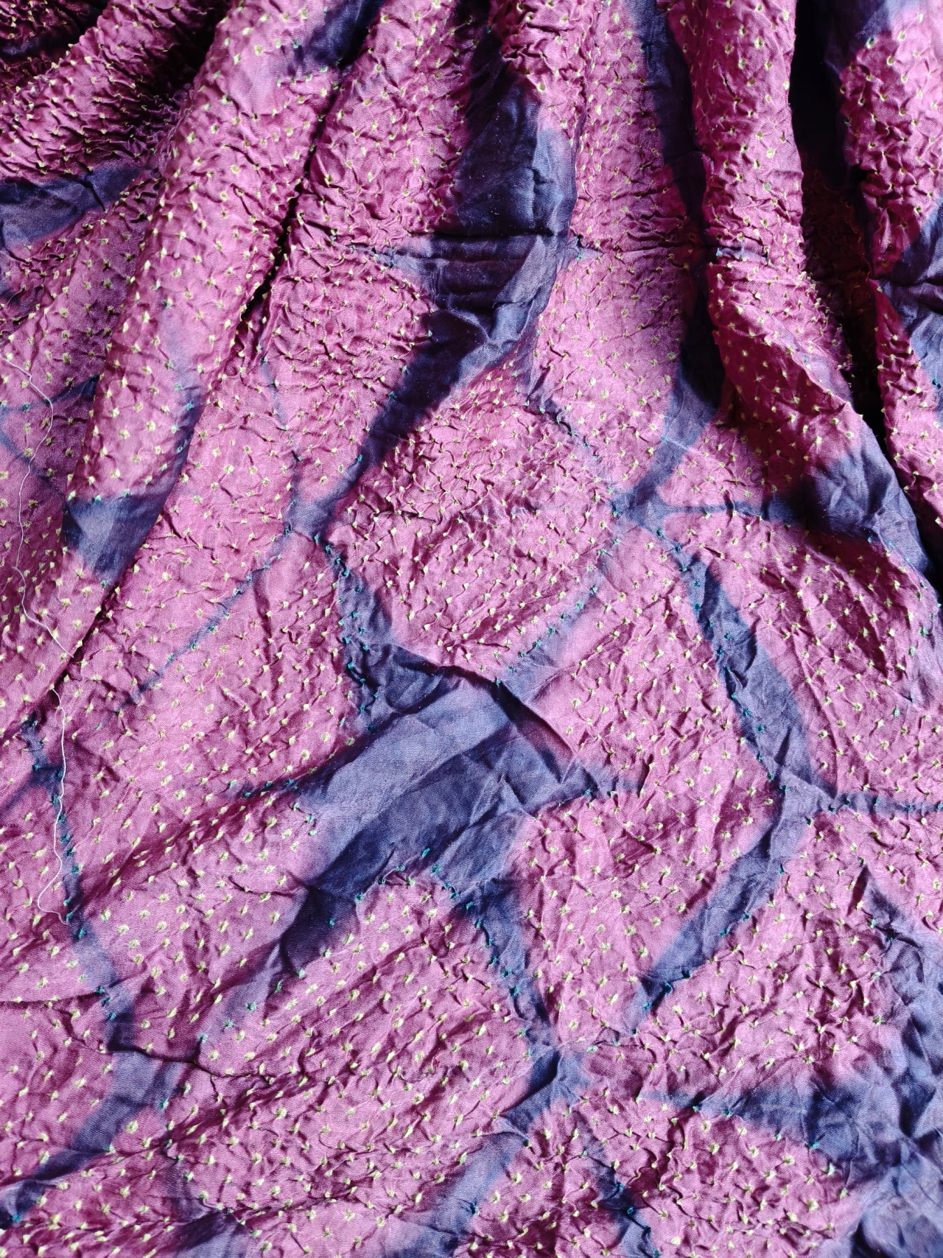 PINK AJRAK AND GAJJI SILK PURE HANDLOOM BANDHEJ SAREE