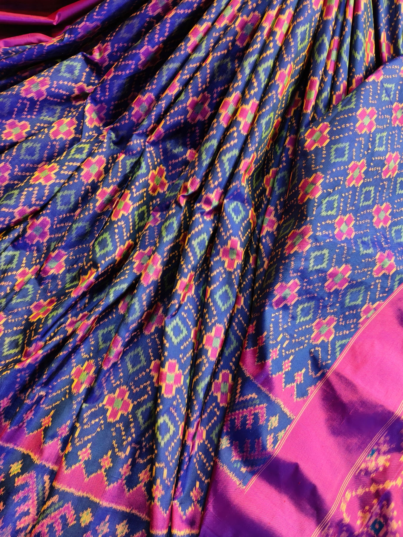 BLUE SILK PURE HANDLOOM IKKAT SAREE