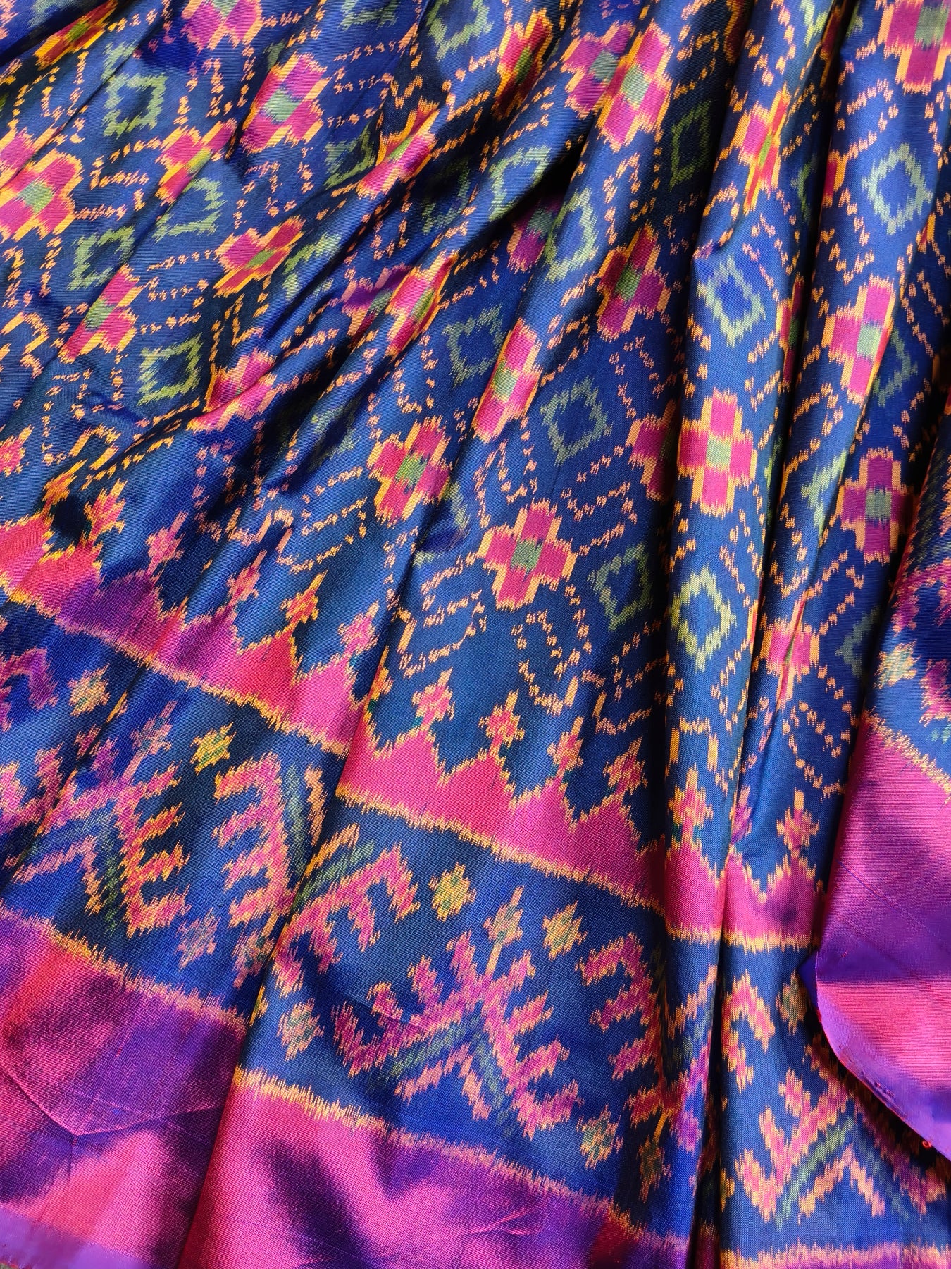 BLUE SILK PURE HANDLOOM IKKAT SAREE