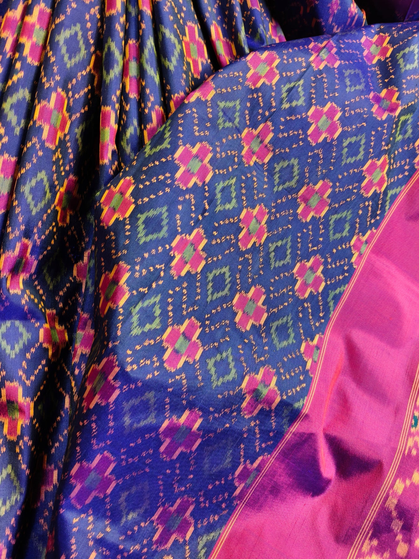 BLUE SILK PURE HANDLOOM IKKAT SAREE