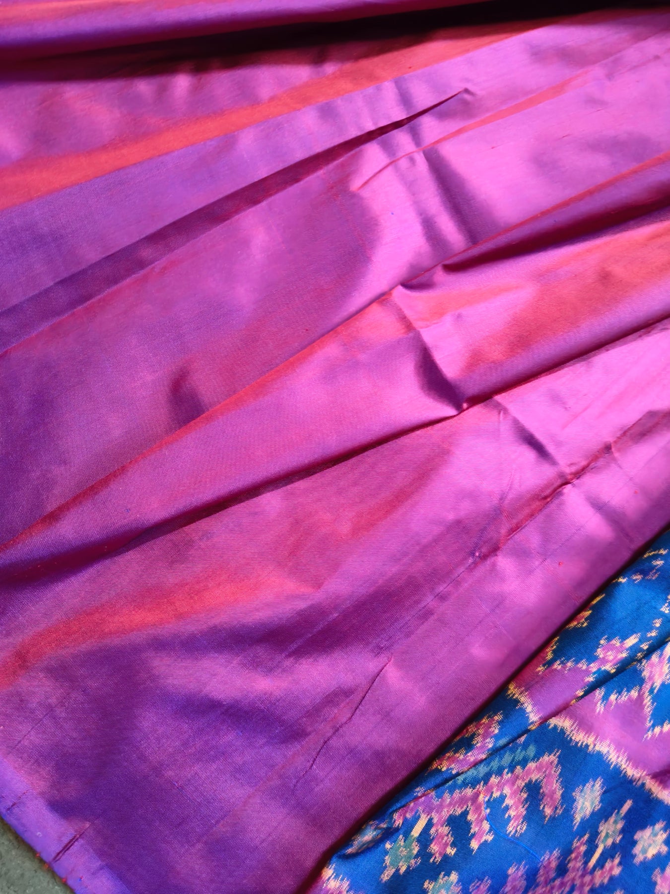 BLUE SILK PURE HANDLOOM IKKAT SAREE