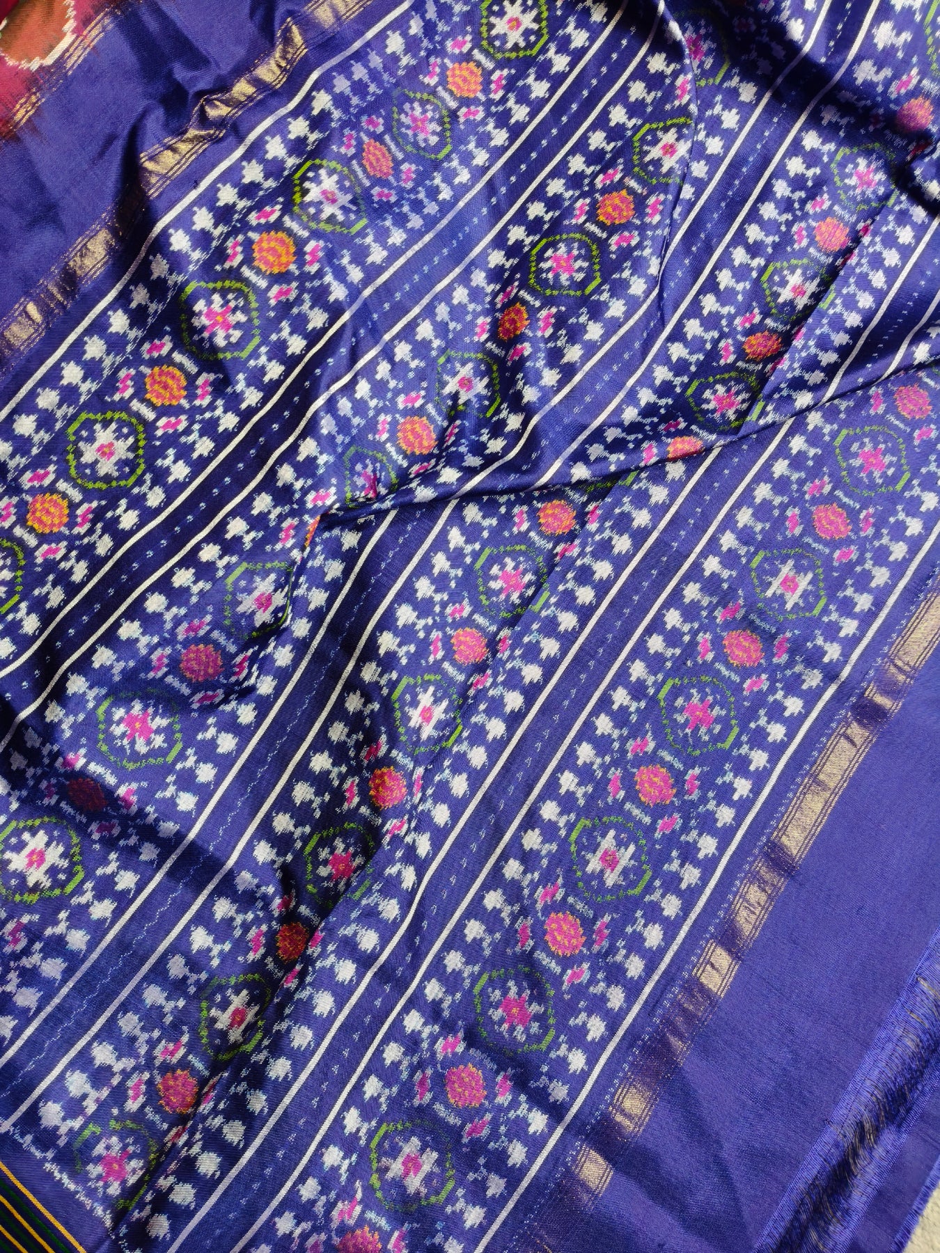 MAROON SILK PURE HANDLOOM IKKAT SAREE