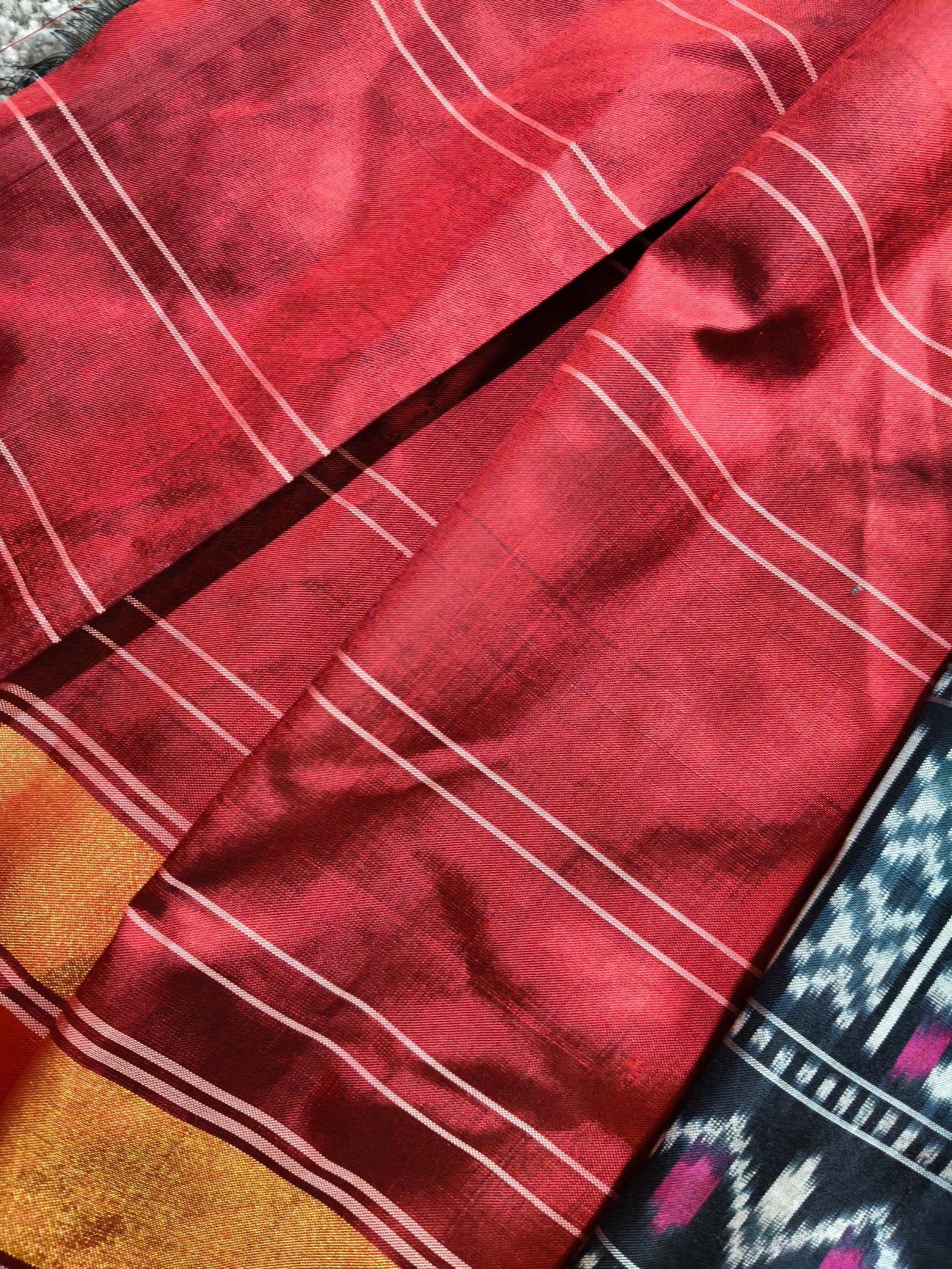 BLACK SILK PURE HANDLOOM IKKAT SAREE