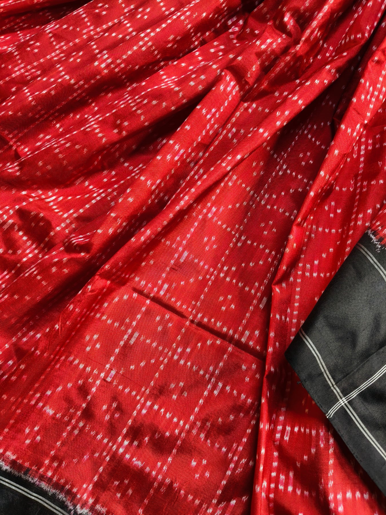 RED SILK PURE HANDLOOM IKKAT SAREE