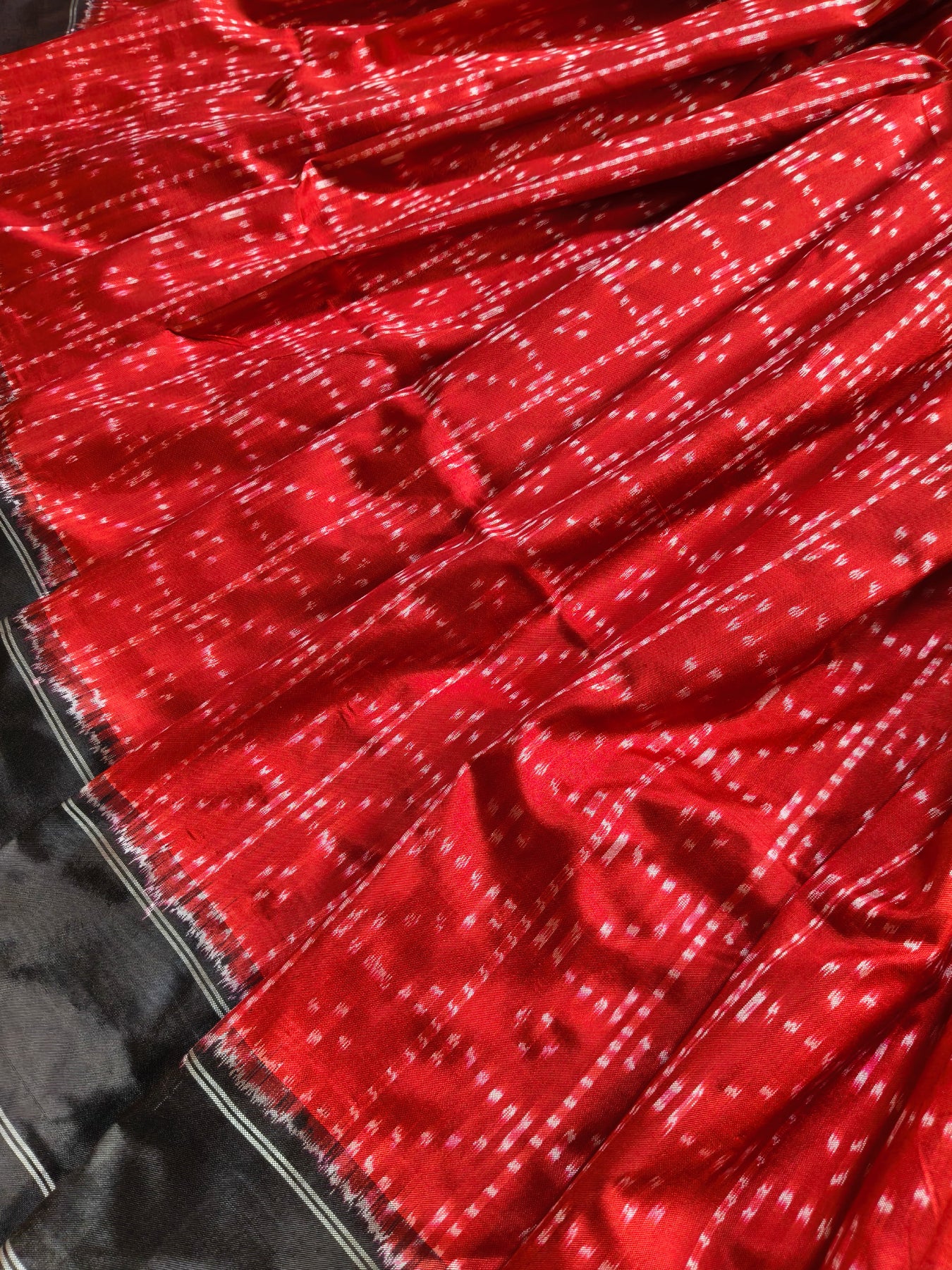 RED SILK PURE HANDLOOM IKKAT SAREE