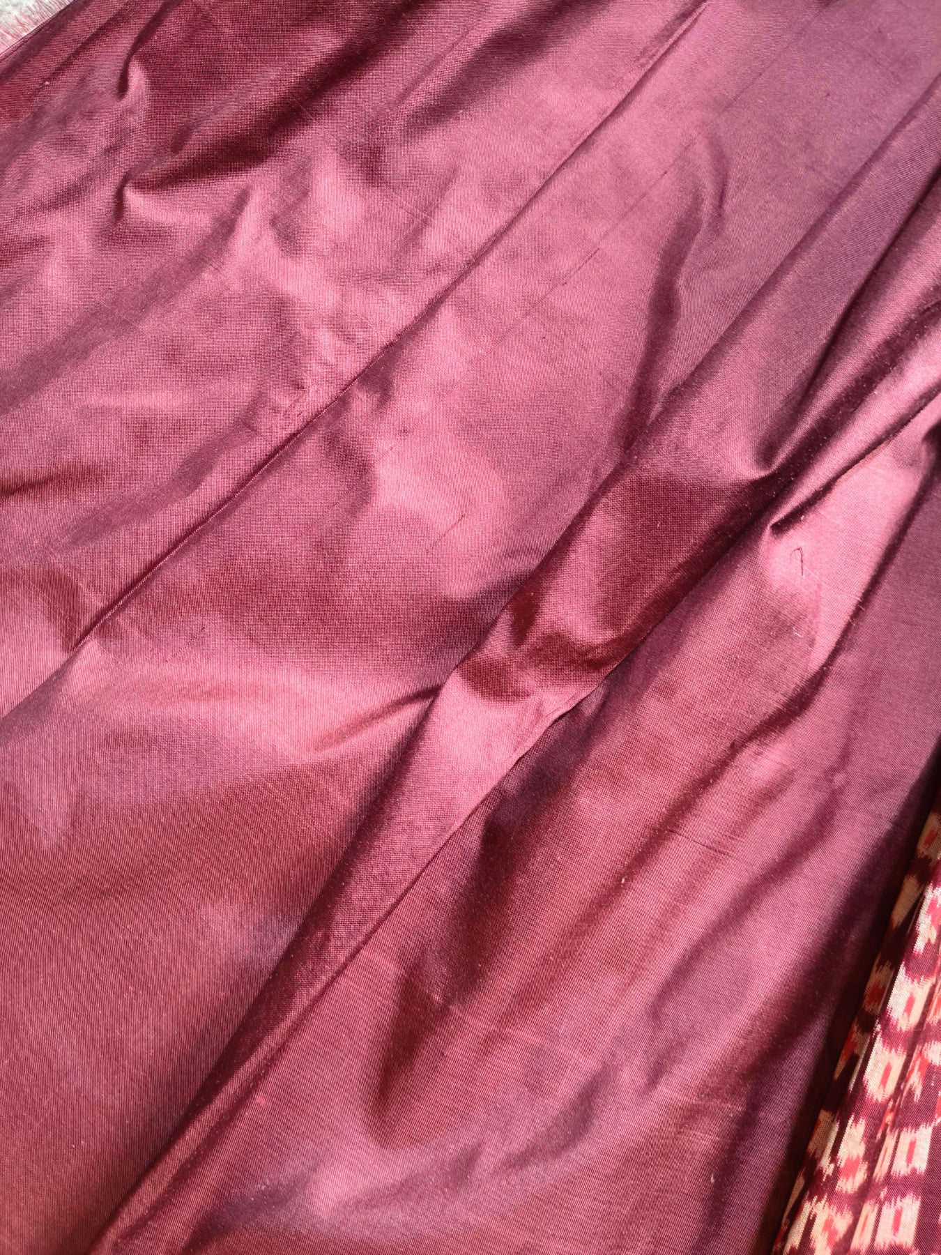 WINE SILK PURE HANDLOOM IKKAT SAREE