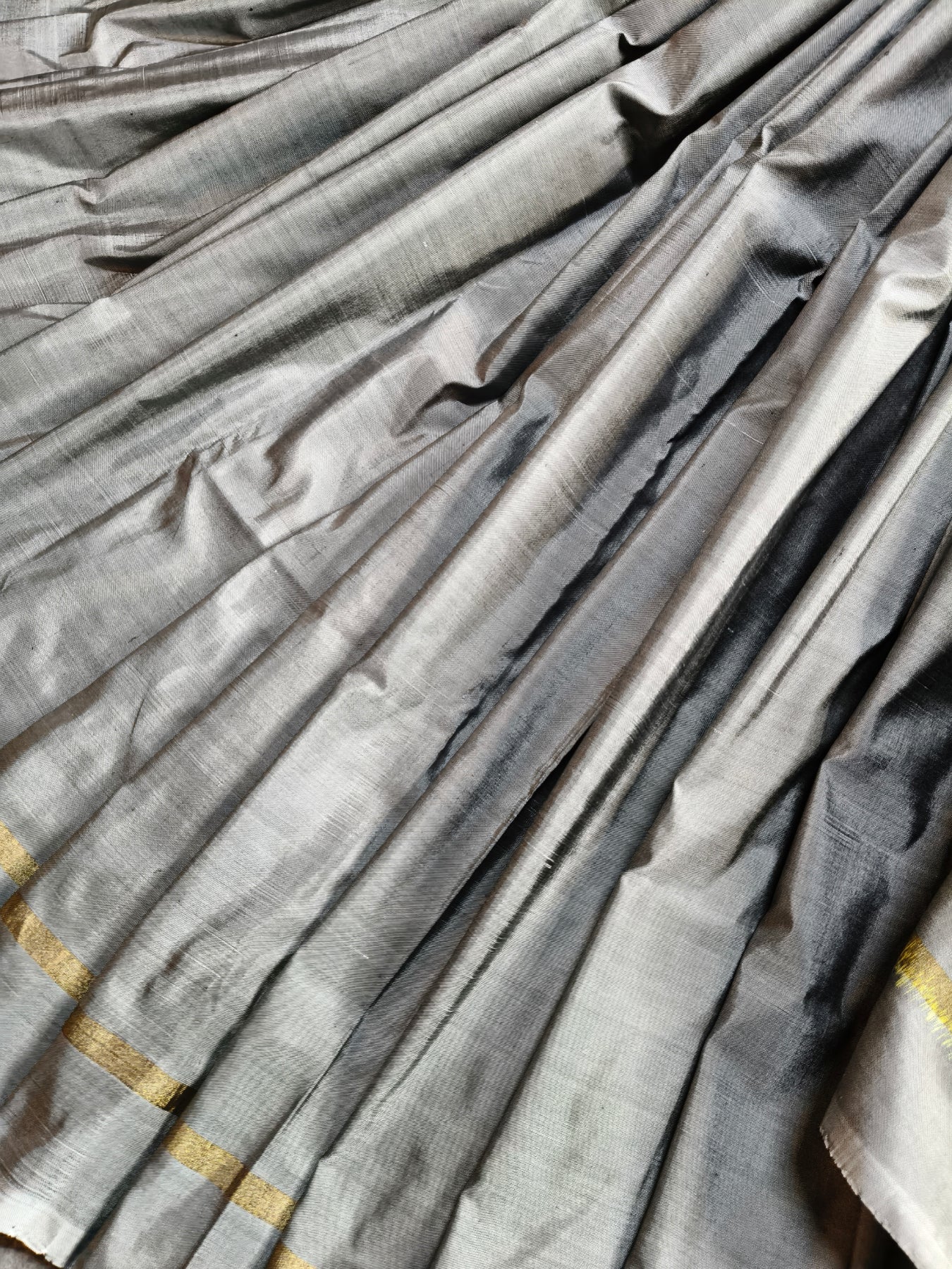 GREY SILK PURE HANDLOOM IKKAT SAREE