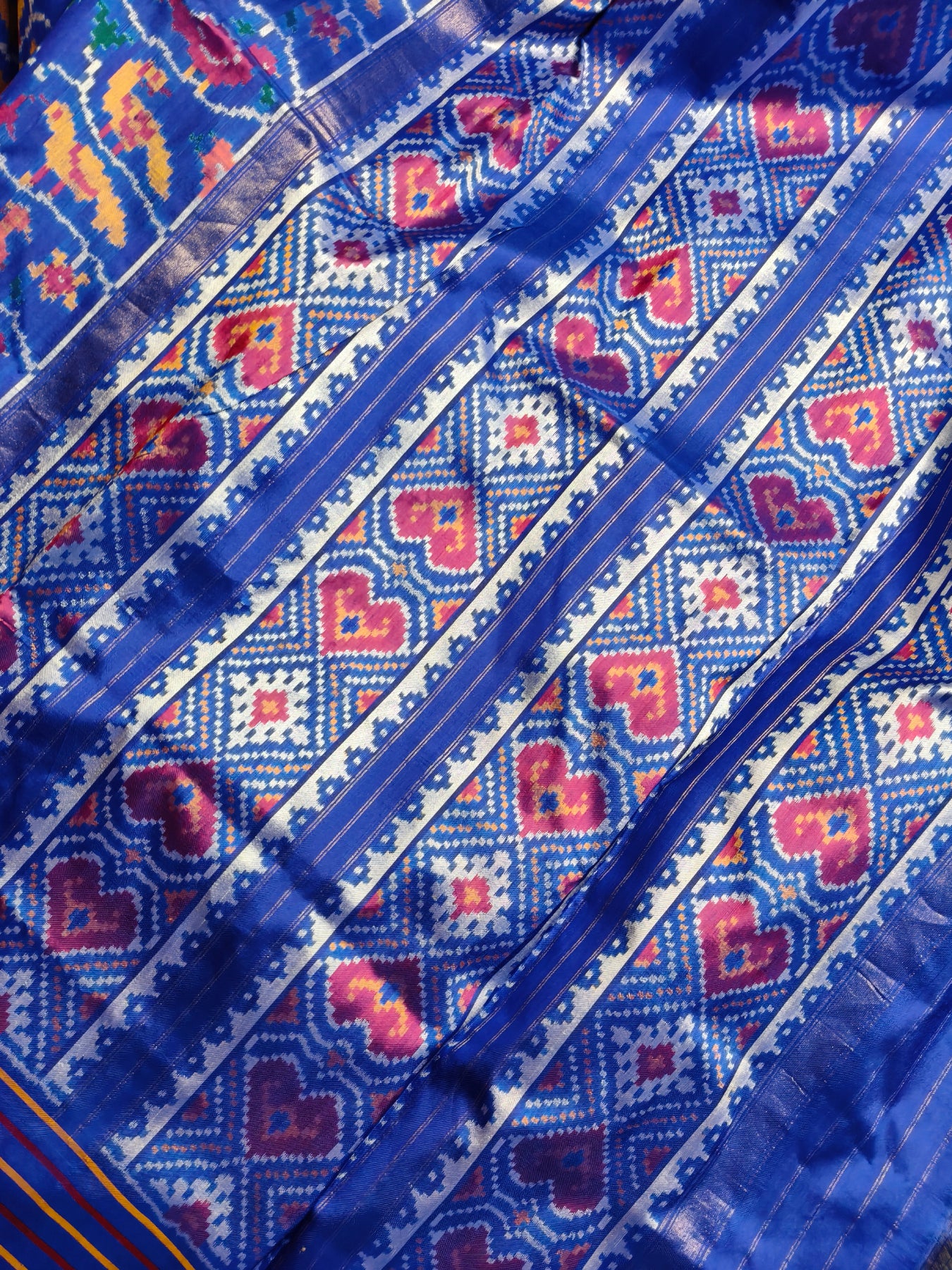 BLUE SILK PURE HANDLOOM IKKAT SAREE