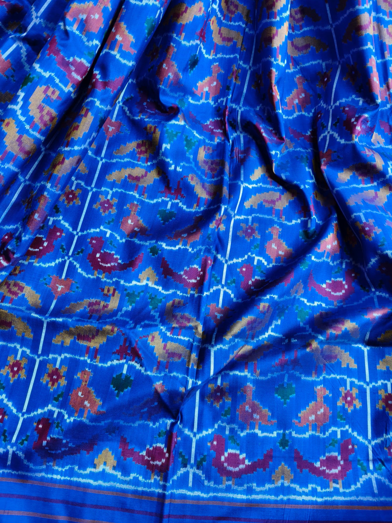 BLUE SILK PURE HANDLOOM IKKAT SAREE