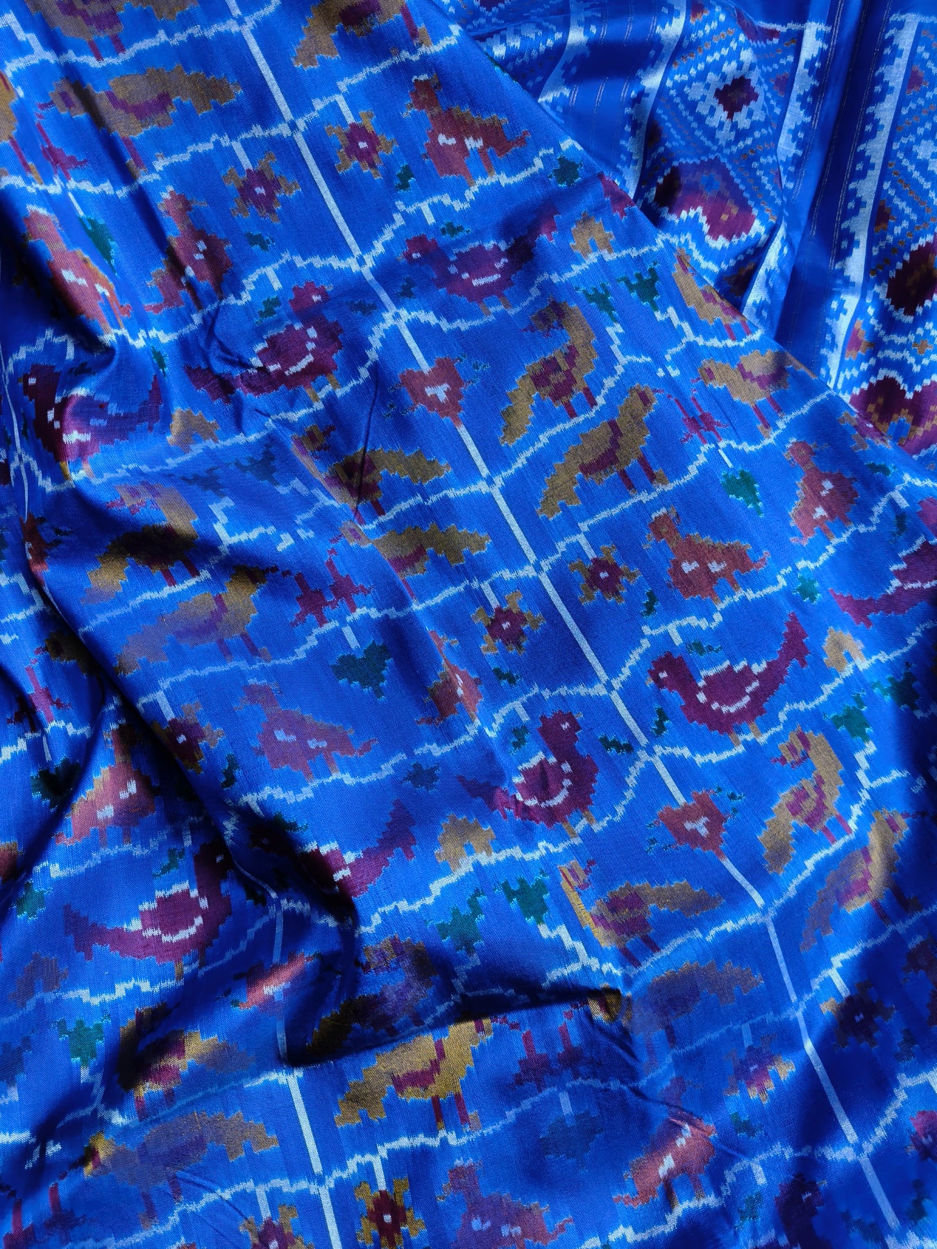 BLUE SILK PURE HANDLOOM IKKAT SAREE