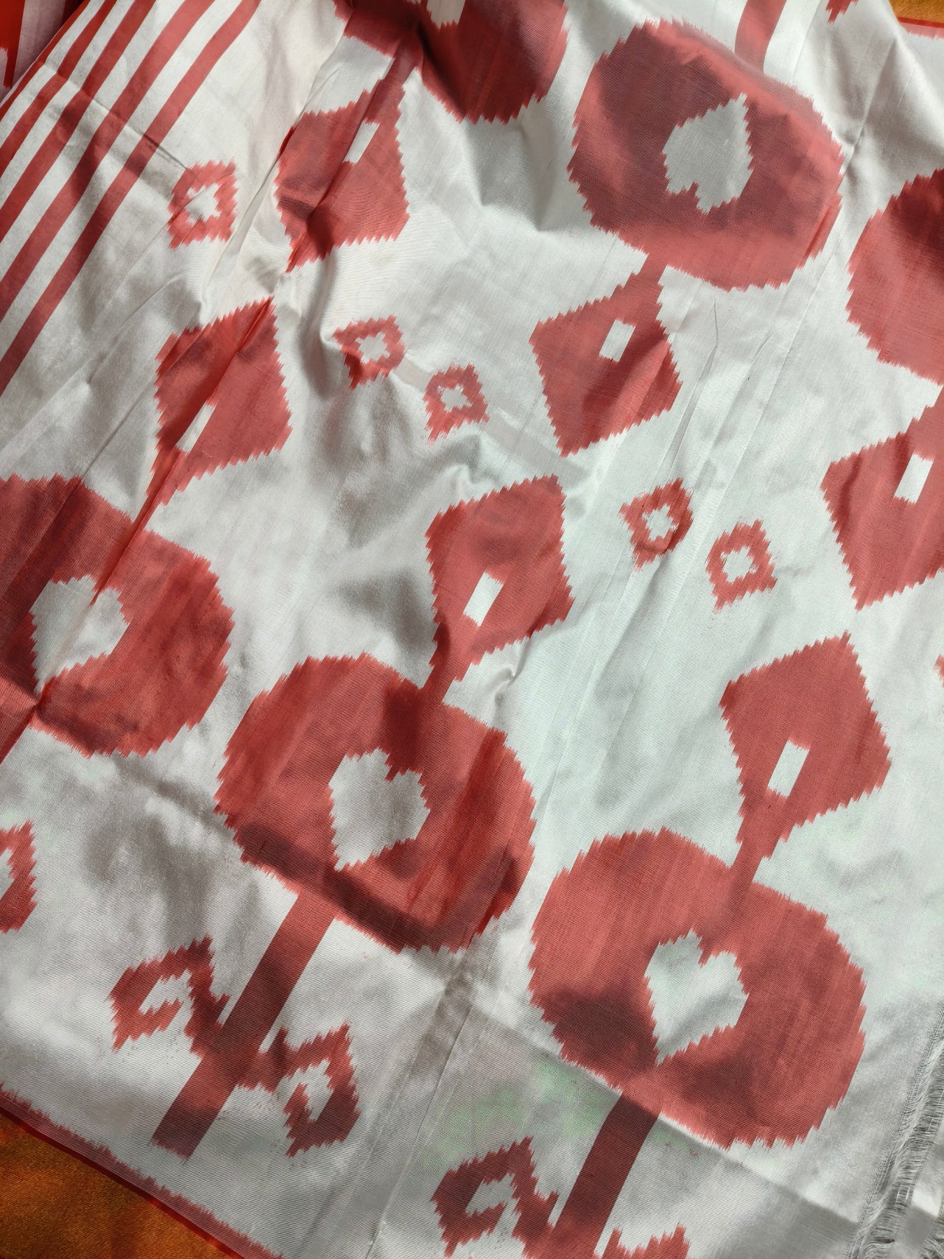 RED SILK PURE HANDLOOM IKKAT SAREE