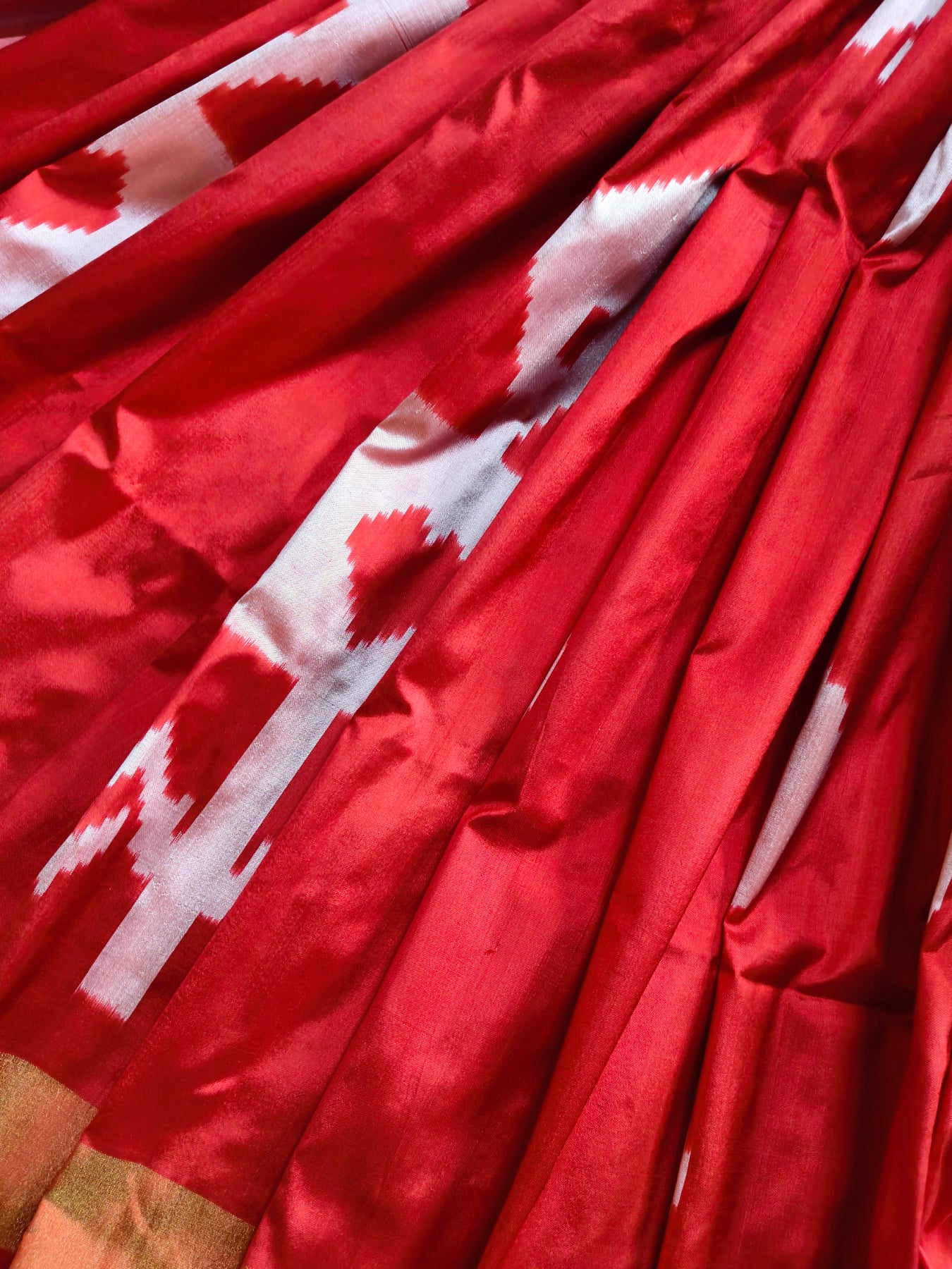 RED SILK PURE HANDLOOM IKKAT SAREE