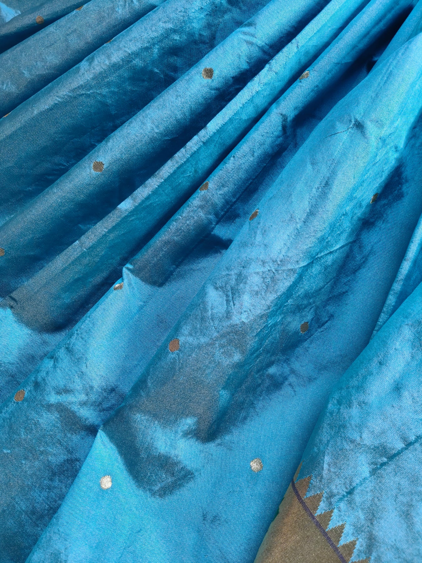 BLUE TISSUE SILK PURE HANDLOOM PAITHANI SAREE