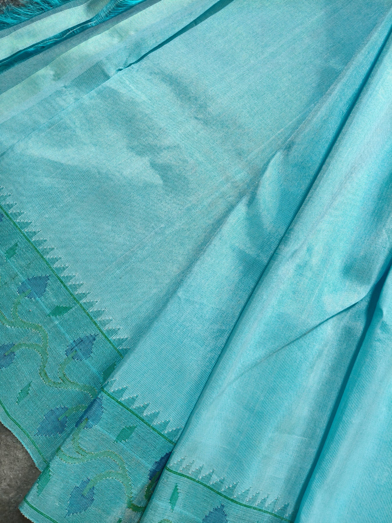 BLUE TISSUE SILK PURE HANDLOOM PAITHANI SAREE