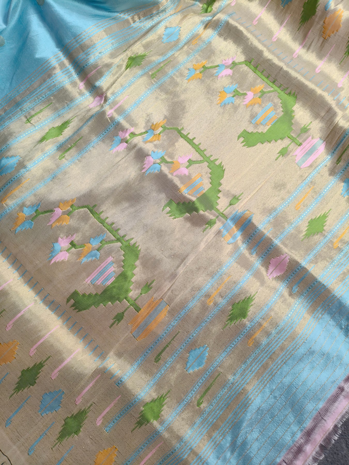 BLUE SILK PURE HANDLOOM PAITHANI SAREE