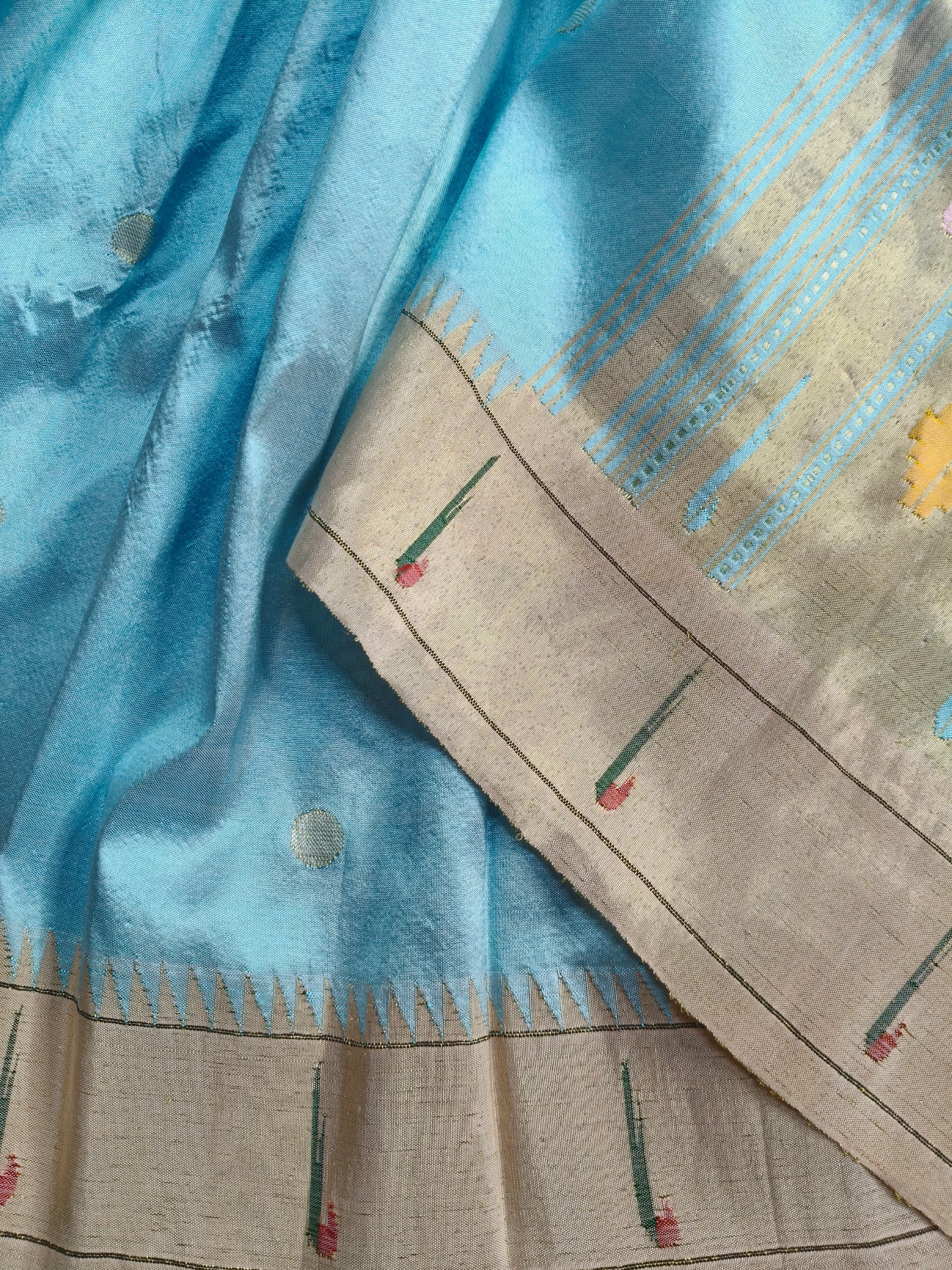 BLUE SILK PURE HANDLOOM PAITHANI SAREE