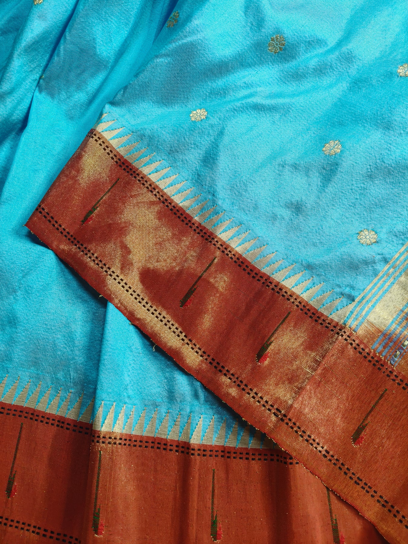 BLUE SILK PURE HANDLOOM PAITHANI SAREE