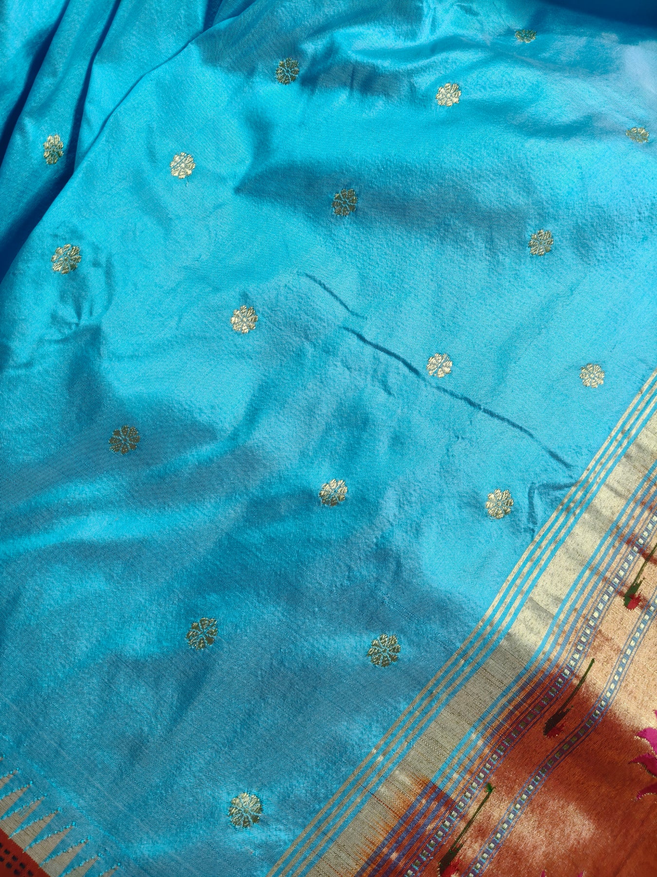 BLUE SILK PURE HANDLOOM PAITHANI SAREE
