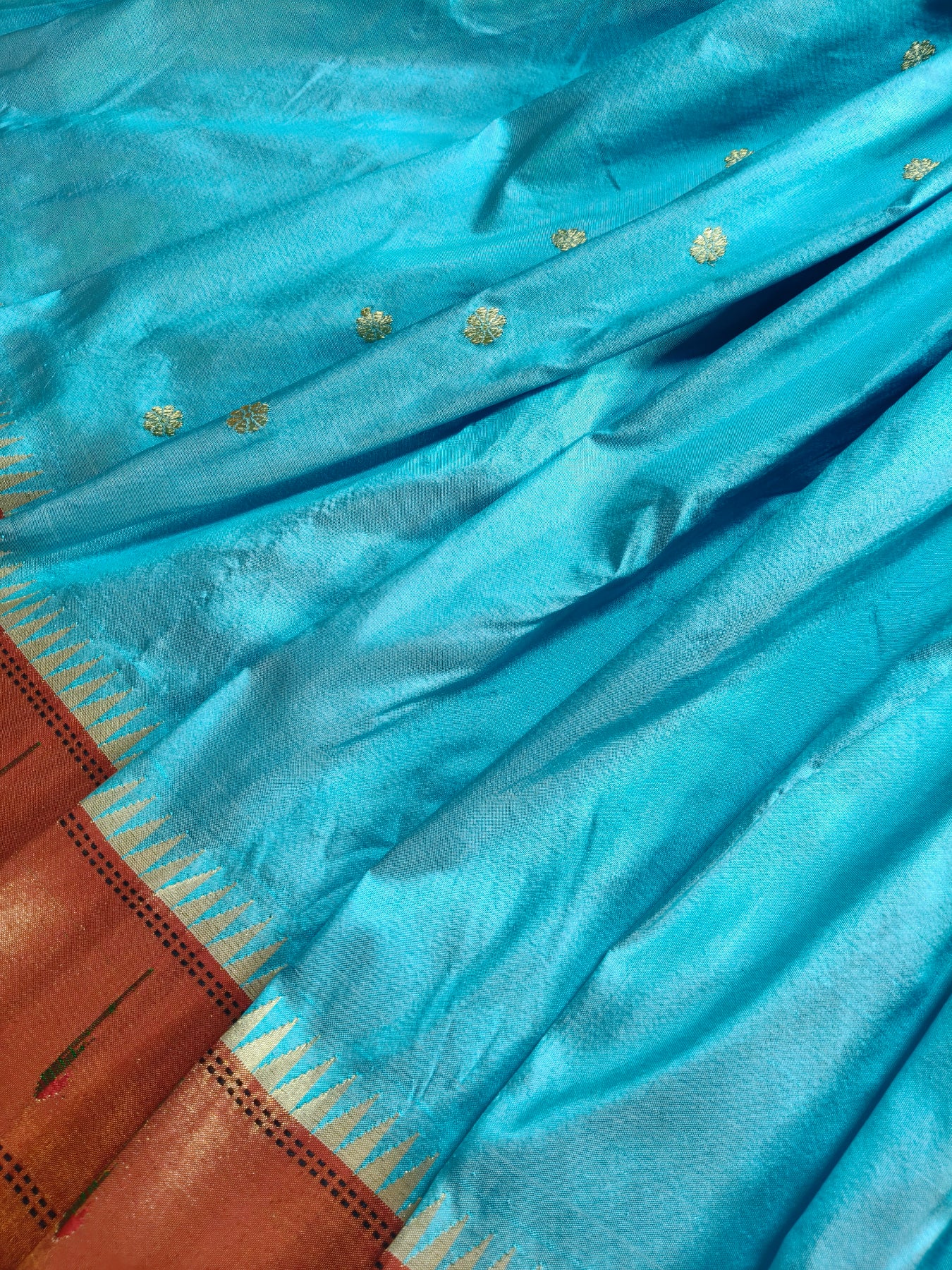 BLUE SILK PURE HANDLOOM PAITHANI SAREE