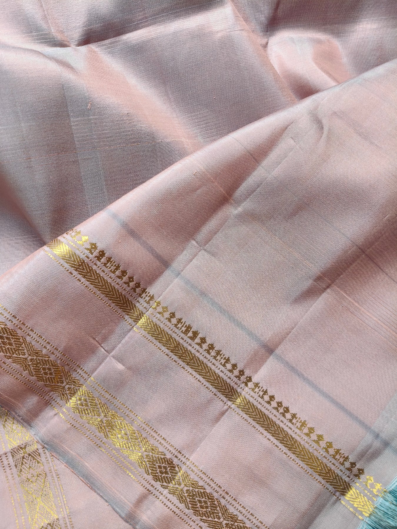 BLUE SILK PURE HANDLOOM GADWAL SAREE