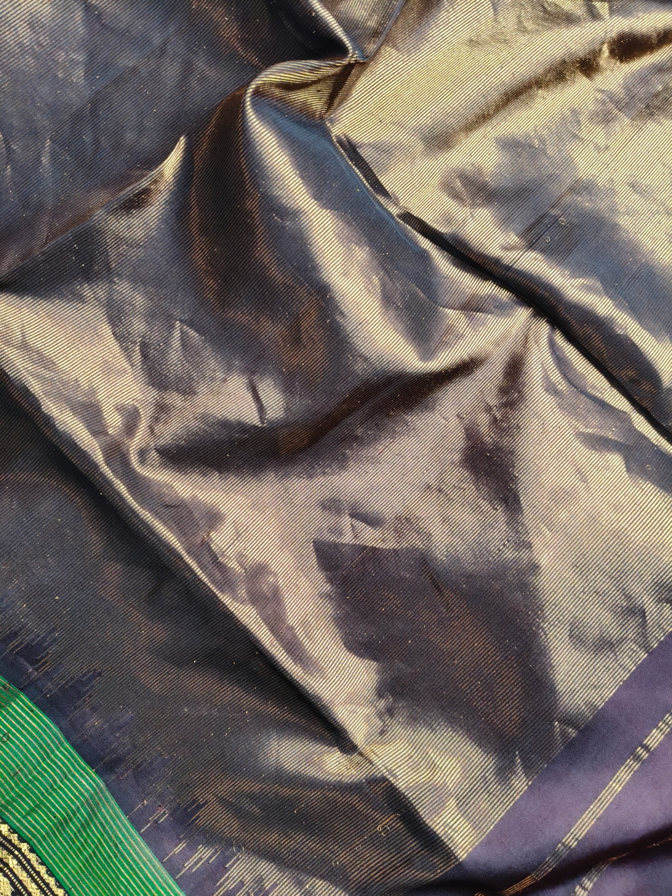 BLUE SILK PURE HANDLOOM GADWAL SAREE