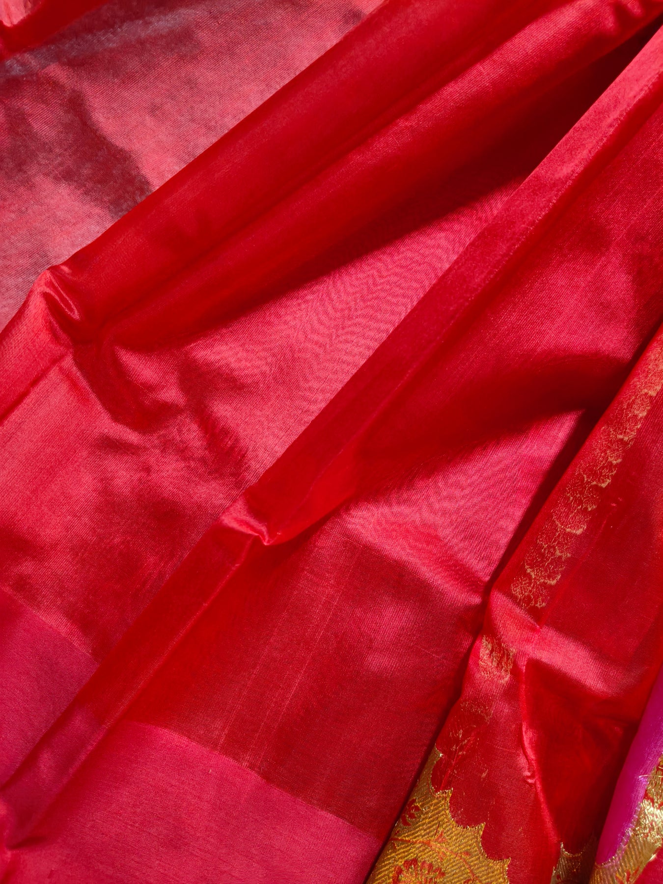 PINK RED SILK PURE HANDLOOM CHANDERI SAREE
