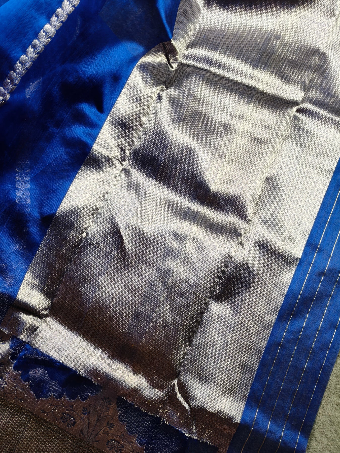 ROYAL BLUE SILK PURE HANDLOOM CHANDERI SAREE