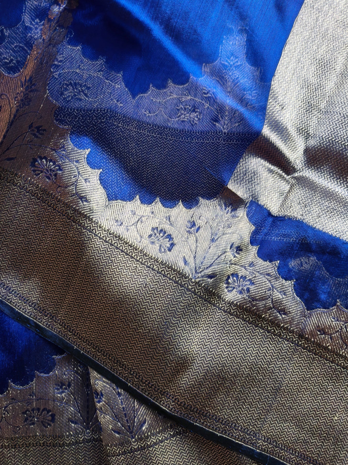 ROYAL BLUE SILK PURE HANDLOOM CHANDERI SAREE