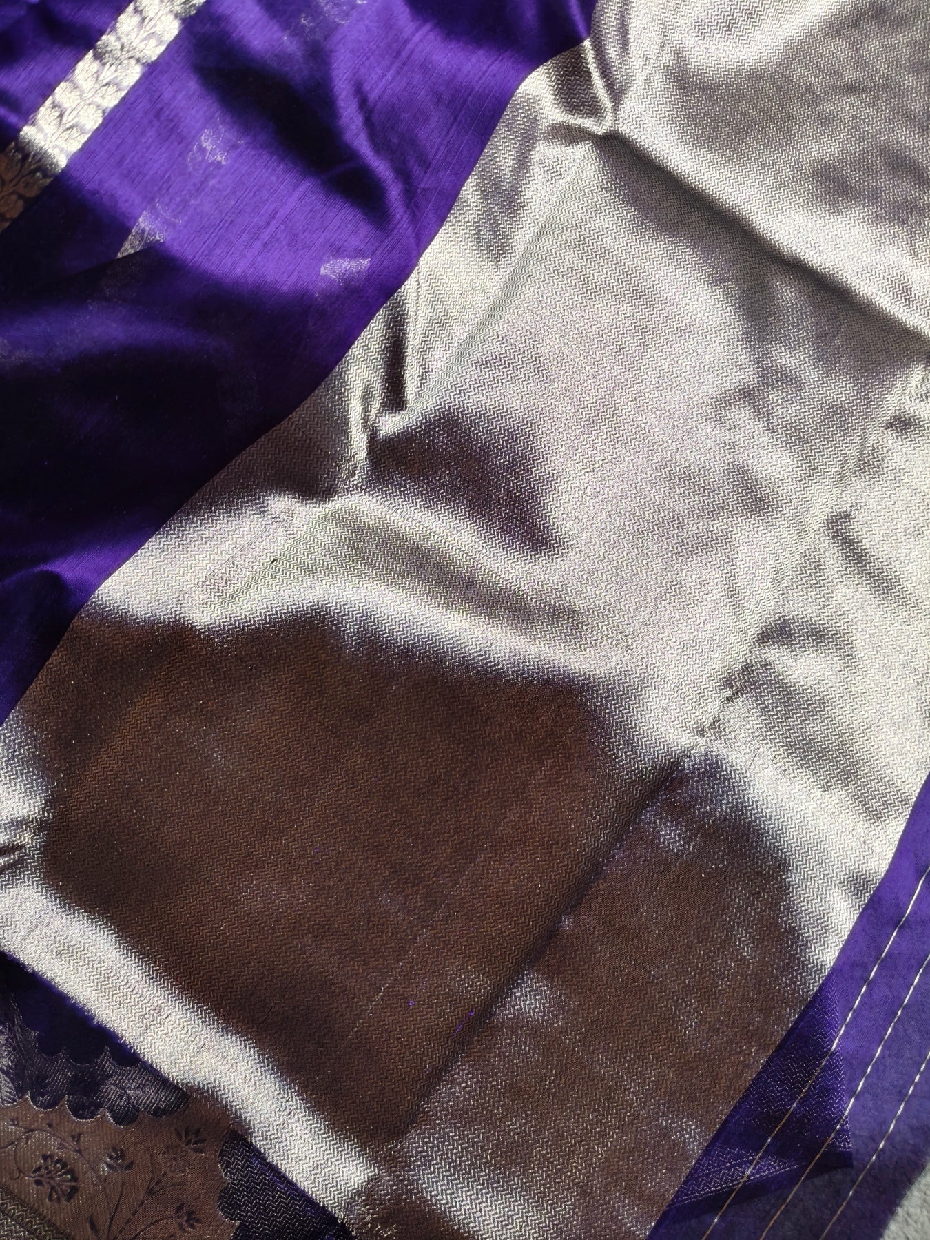 PURPLE SILK PURE HANDLOOM CHANDERI SAREE