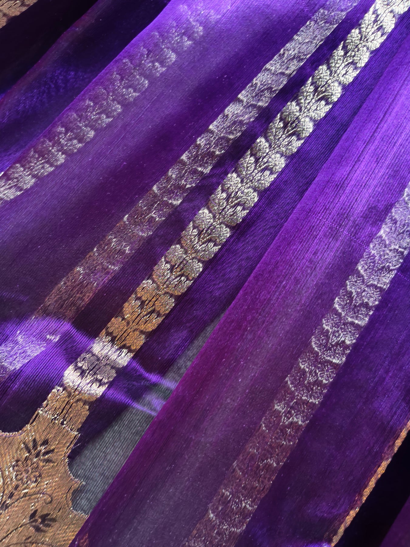PURPLE SILK PURE HANDLOOM CHANDERI SAREE