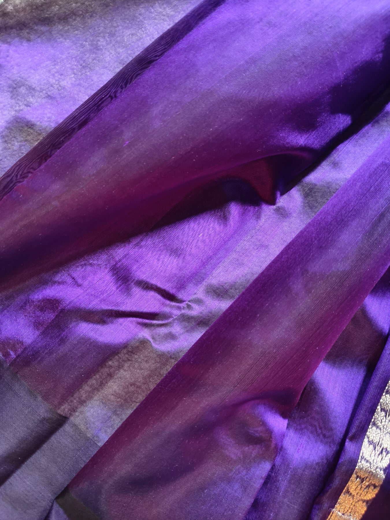 PURPLE SILK PURE HANDLOOM CHANDERI SAREE