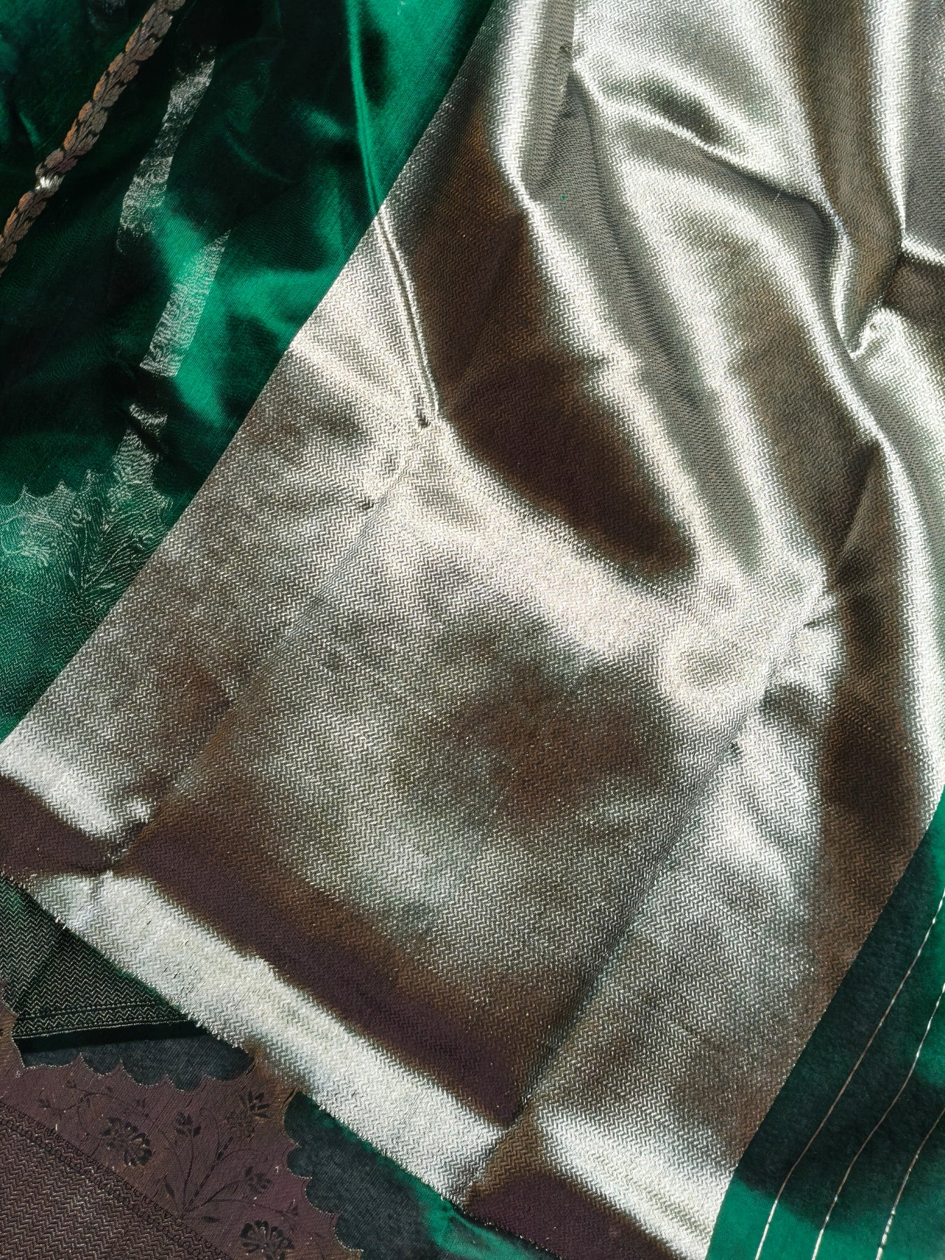 GREEN SILK PURE HANDLOOM CHANDERI SAREE