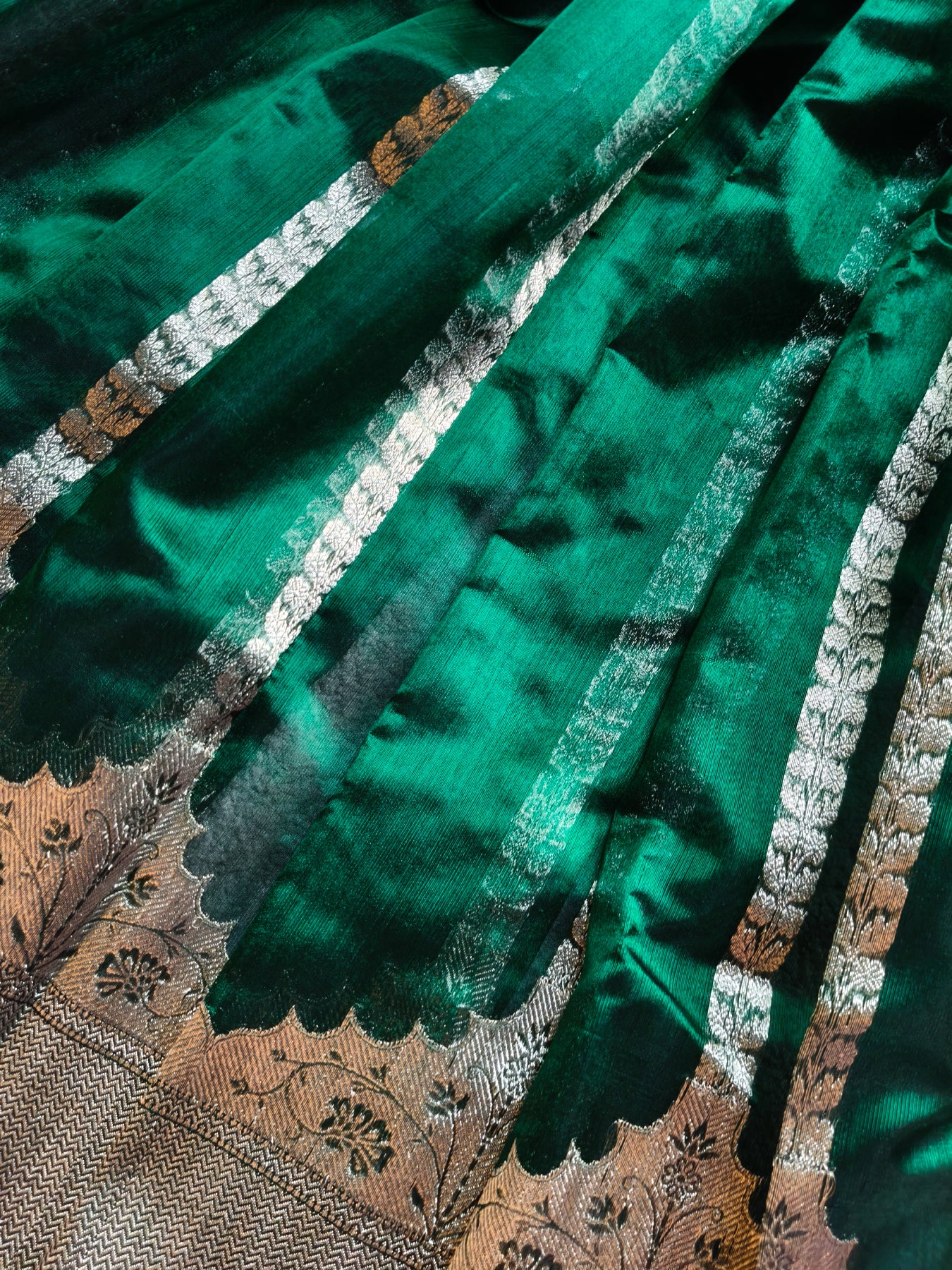 GREEN SILK PURE HANDLOOM CHANDERI SAREE