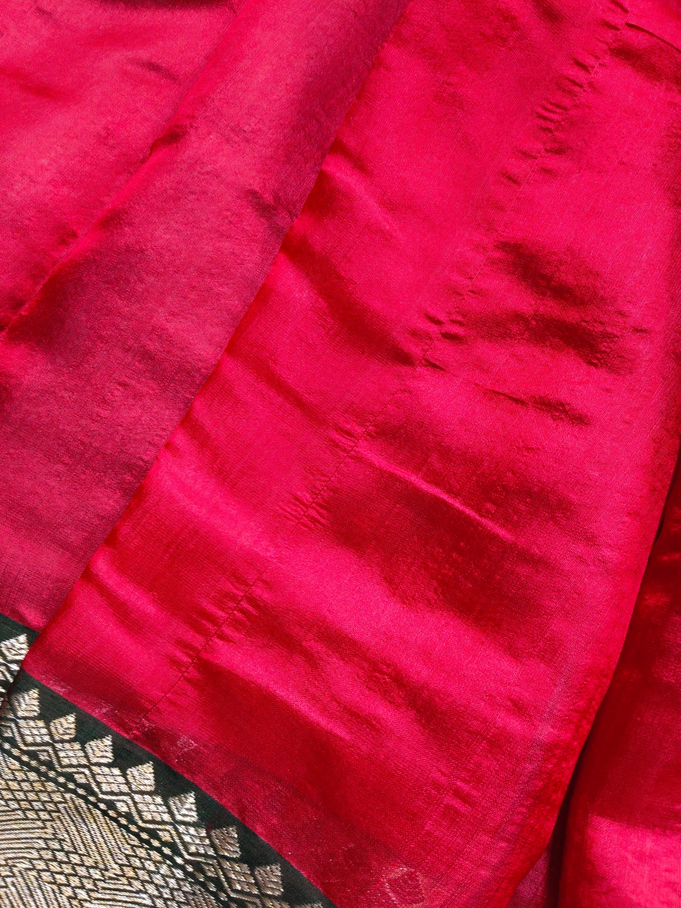 RED SILK PURE HANDLOOM CHANDERI SAREE