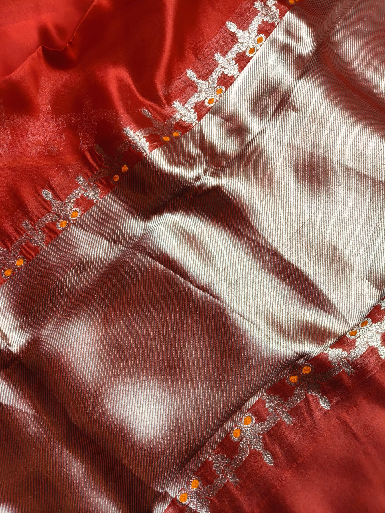 RED SILK PURE HANDLOOM CHANDERI SAREE