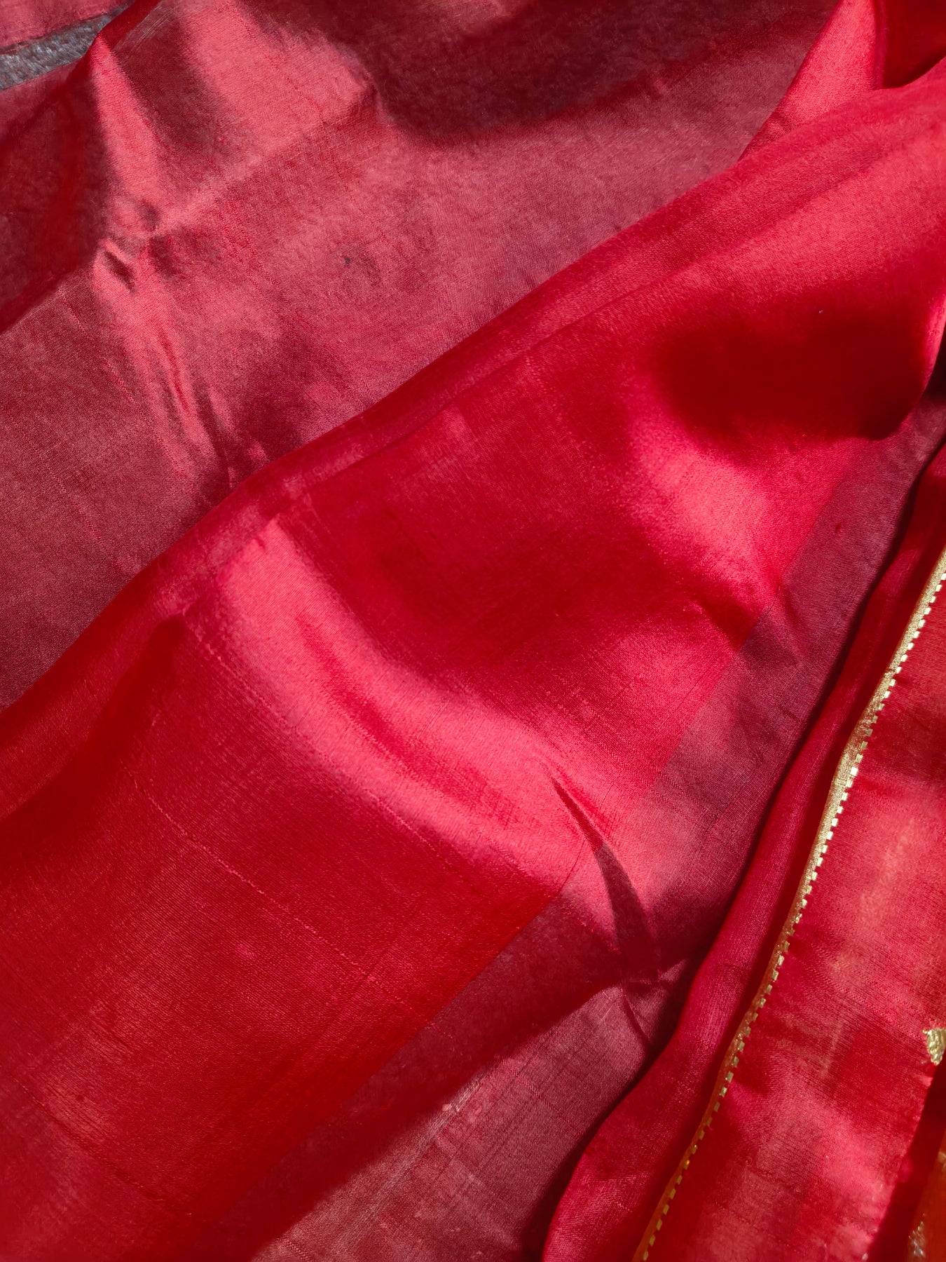 RED SILK PURE HANDLOOM CHANDERI SAREE