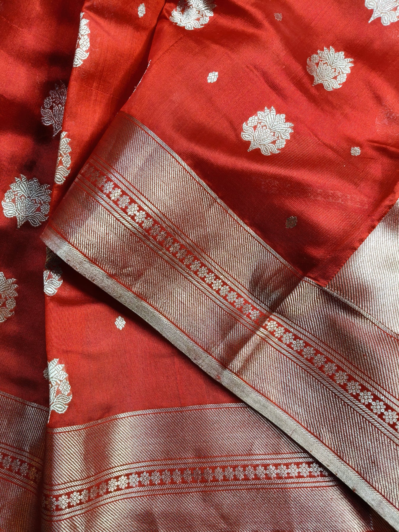 RED SILK PURE HANDLOOM CHANDERI SAREE