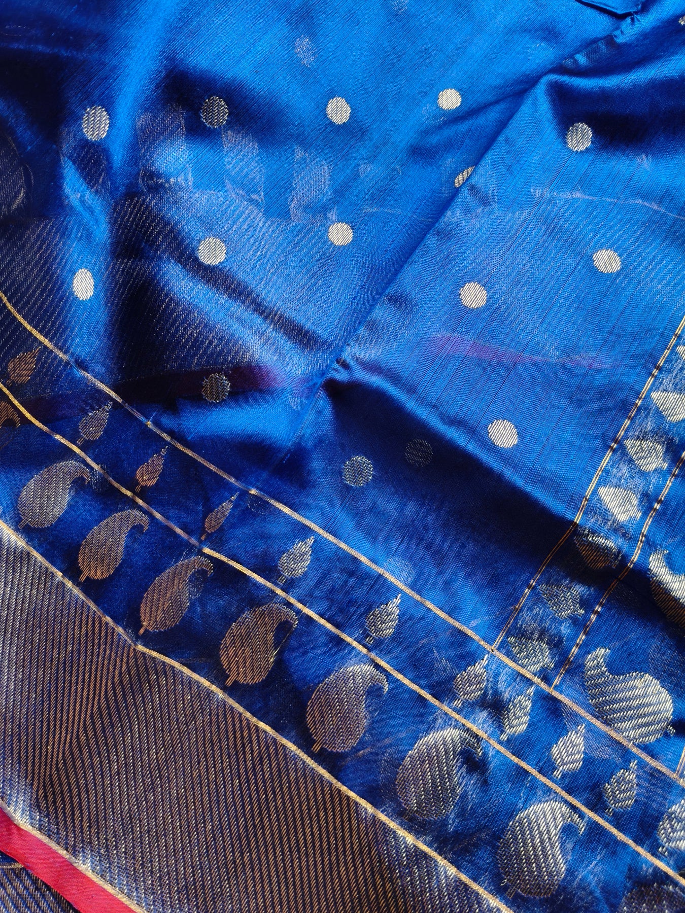 ROYAL BLUE SILK PURE HANDLOOM CHANDERI SAREE