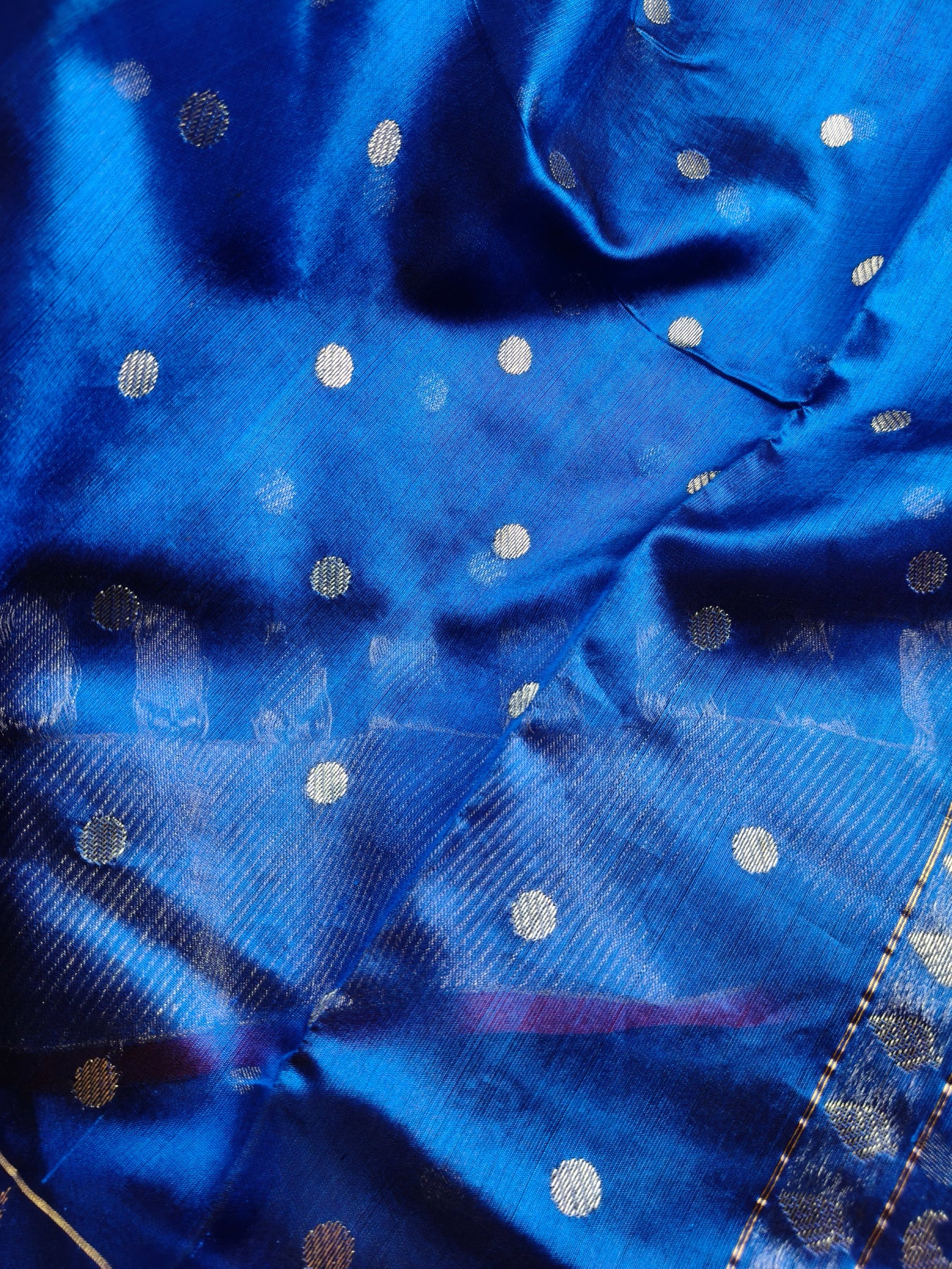 ROYAL BLUE SILK PURE HANDLOOM CHANDERI SAREE