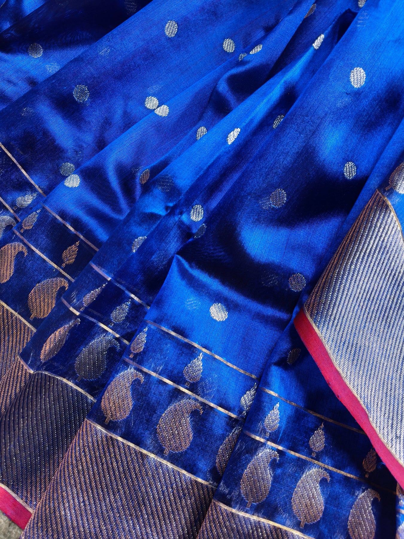 ROYAL BLUE SILK PURE HANDLOOM CHANDERI SAREE