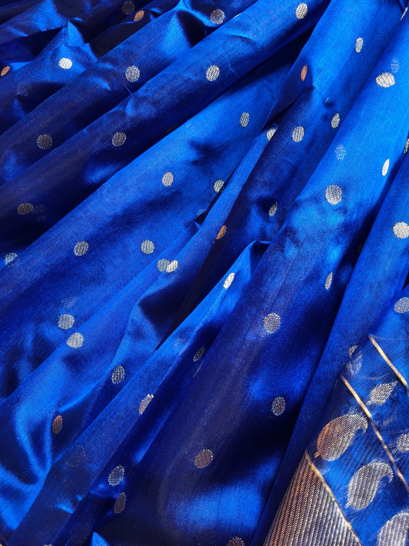 ROYAL BLUE SILK PURE HANDLOOM CHANDERI SAREE