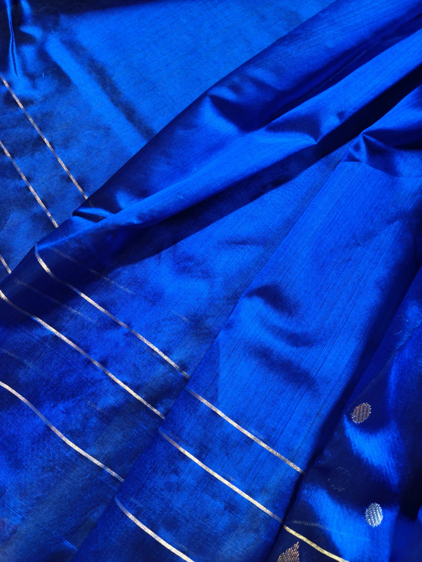 ROYAL BLUE SILK PURE HANDLOOM CHANDERI SAREE
