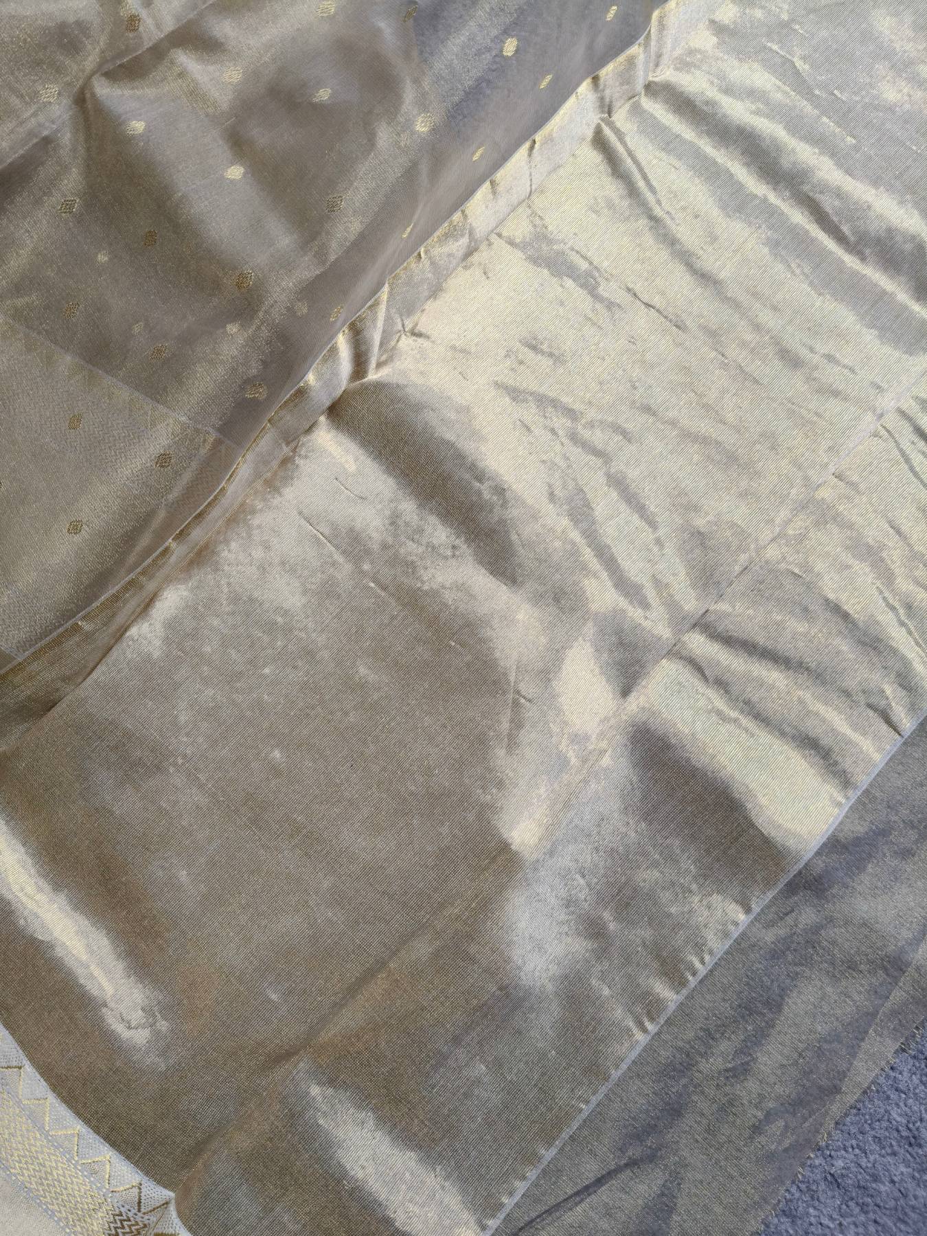 GOLD KATAN TISSUE PURE HANDLOOM CHANDERI SAREE