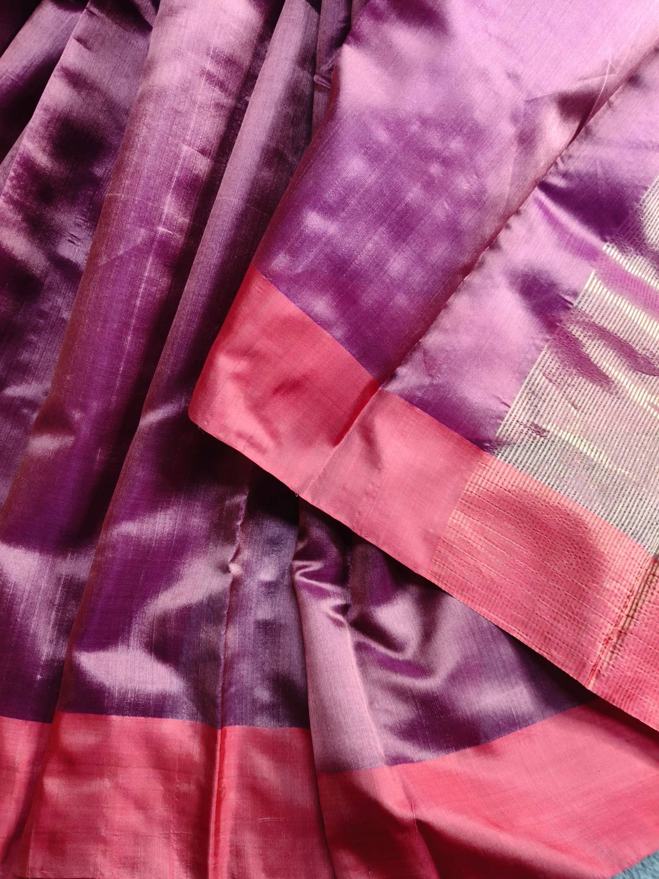 WINE PATTU SILK PURE HANDLOOM CHANDERI SAREE
