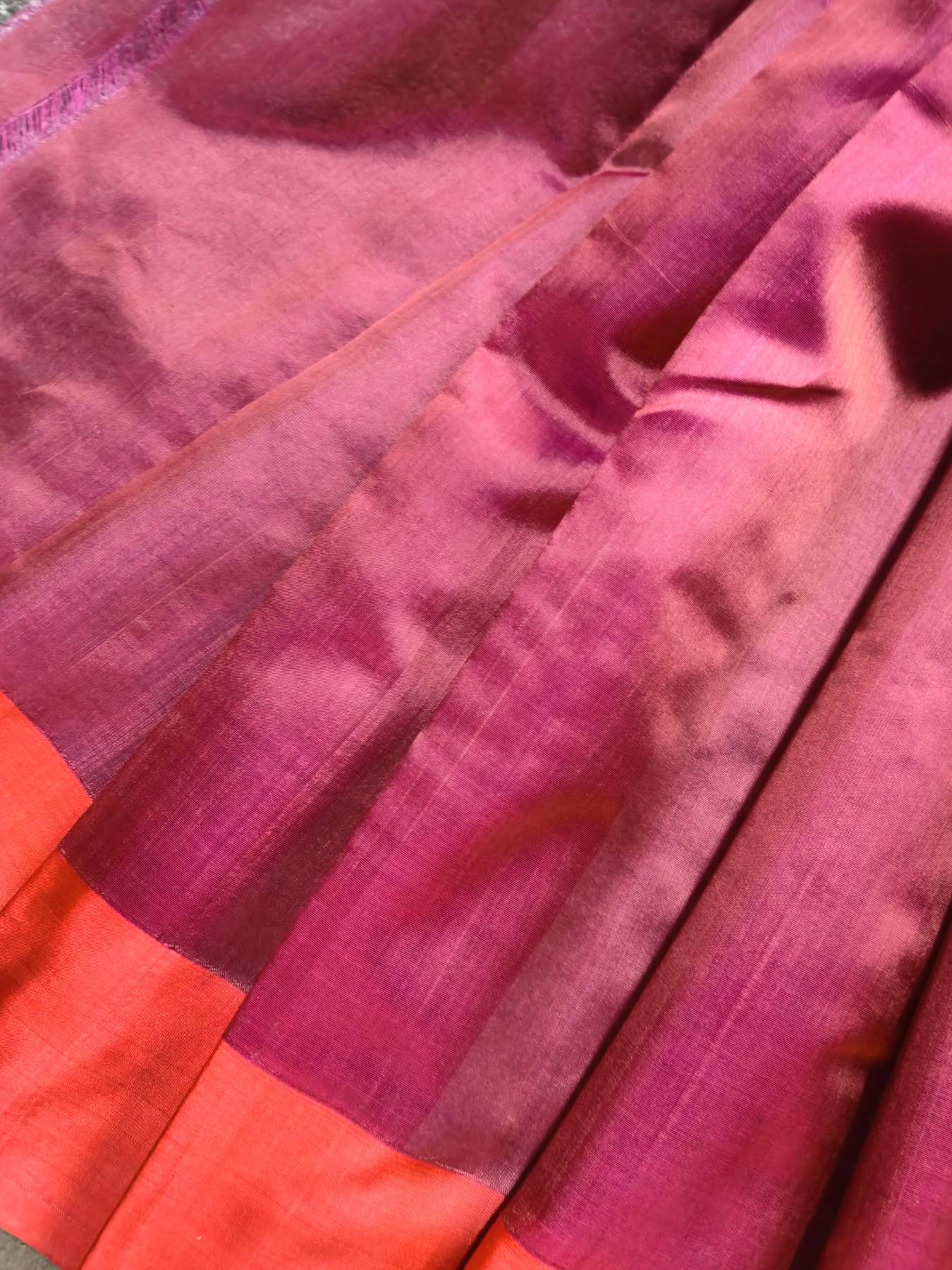 WINE PATTU SILK PURE HANDLOOM CHANDERI SAREE