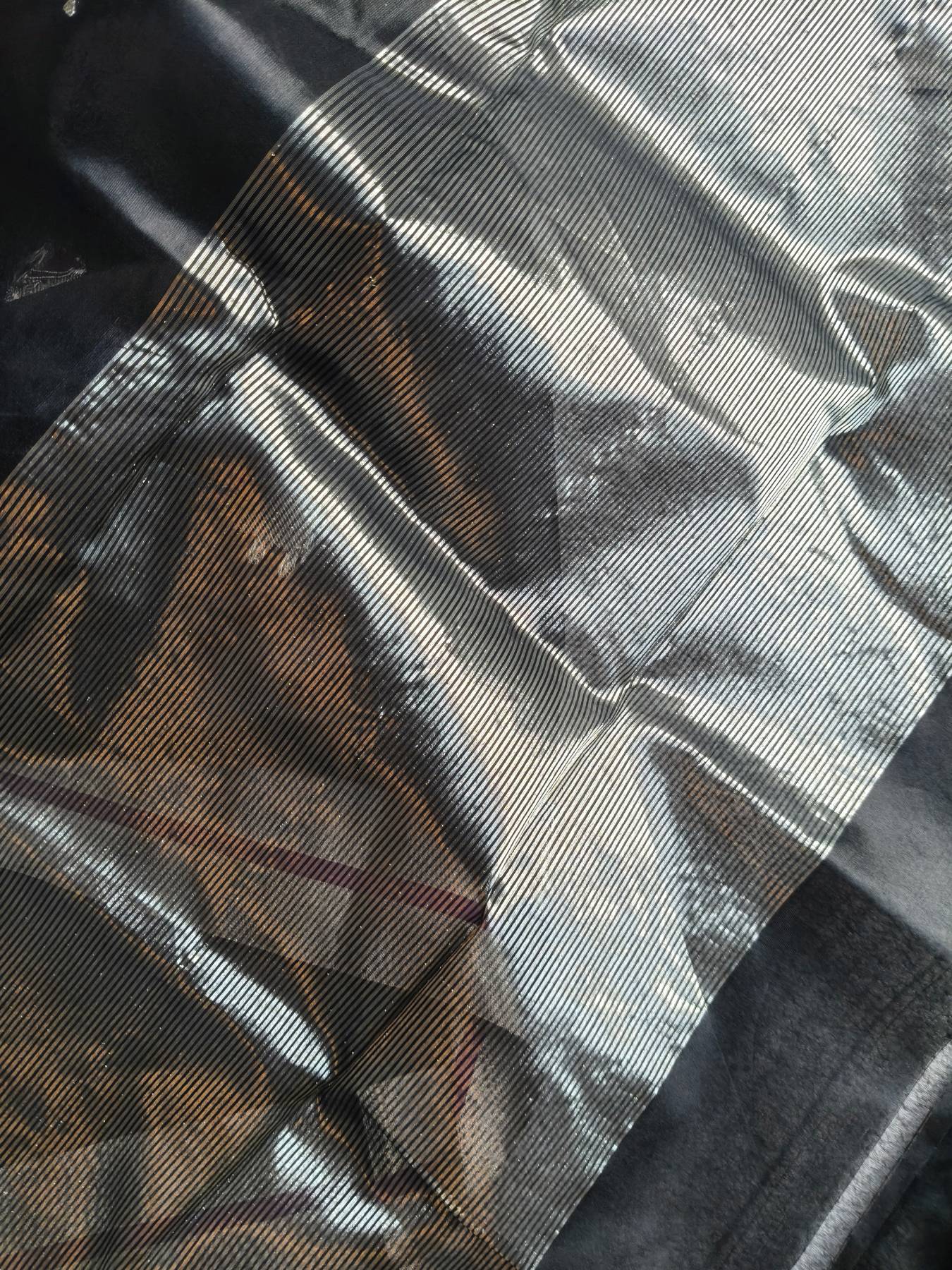 BLACK SILK PURE HANDLOOM CHANDERI SAREE