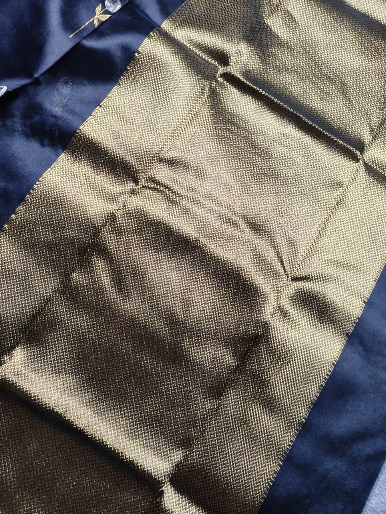 BLACK SILK PURE HANDLOOM CHANDERI SAREE
